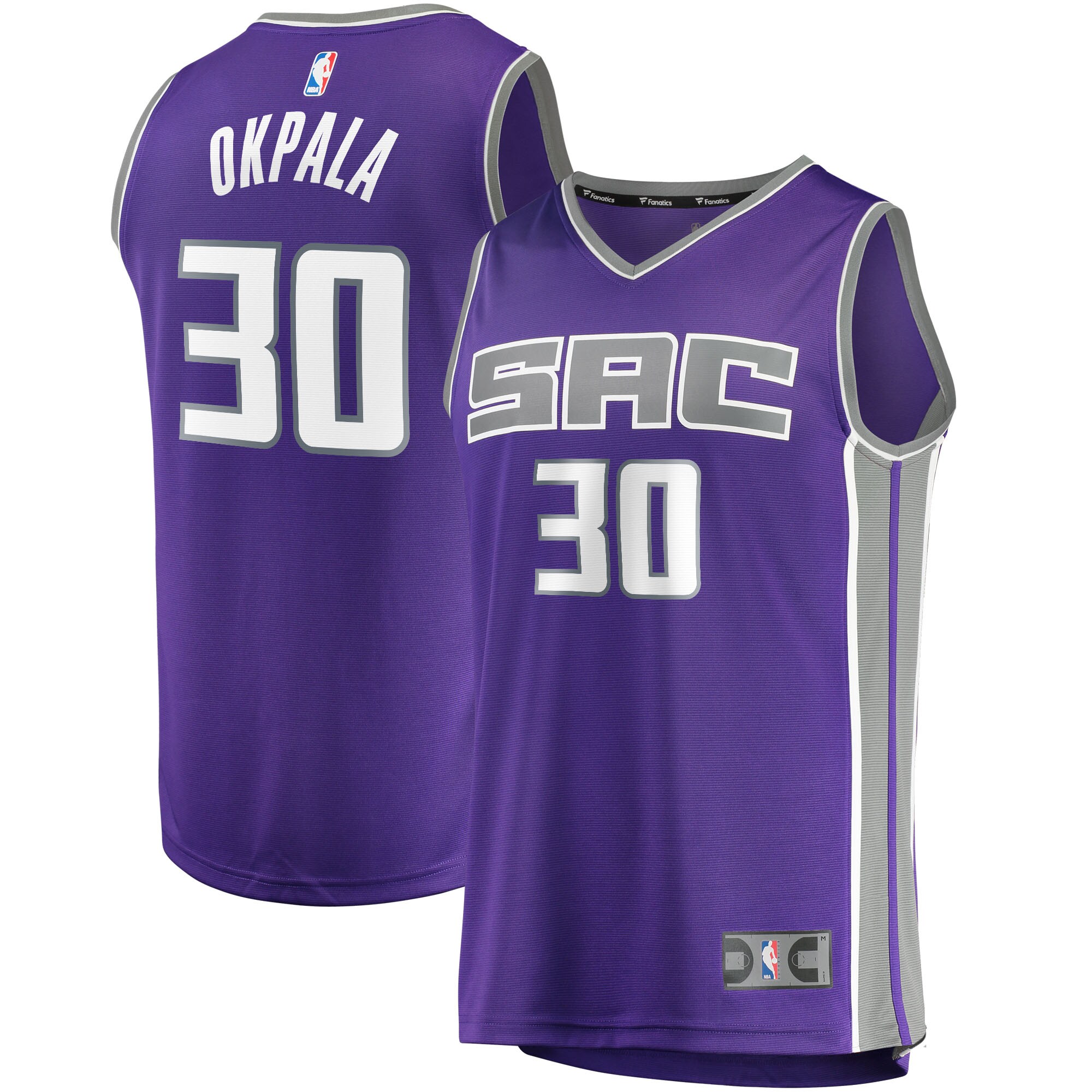 KZ Okpala Sacramento Kings Fanatics Branded Fast Break Replica Jersey - Icon Edition - Purple - vstockx