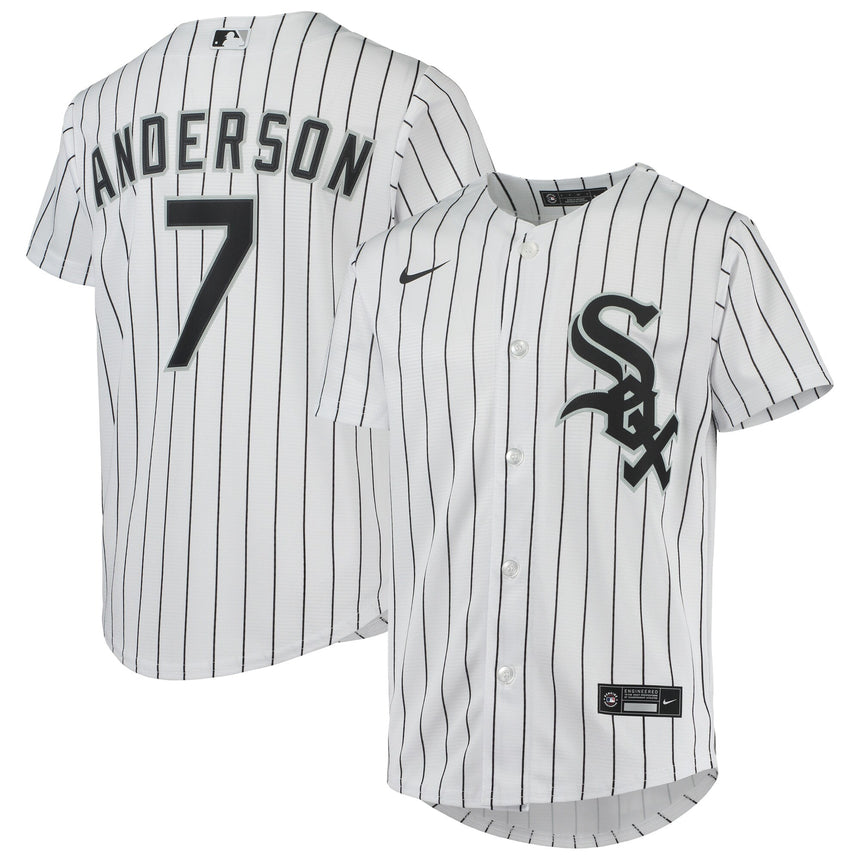 Youth Chicago White Sox Tim Anderson White Home Replica Player Jersey - vstockx