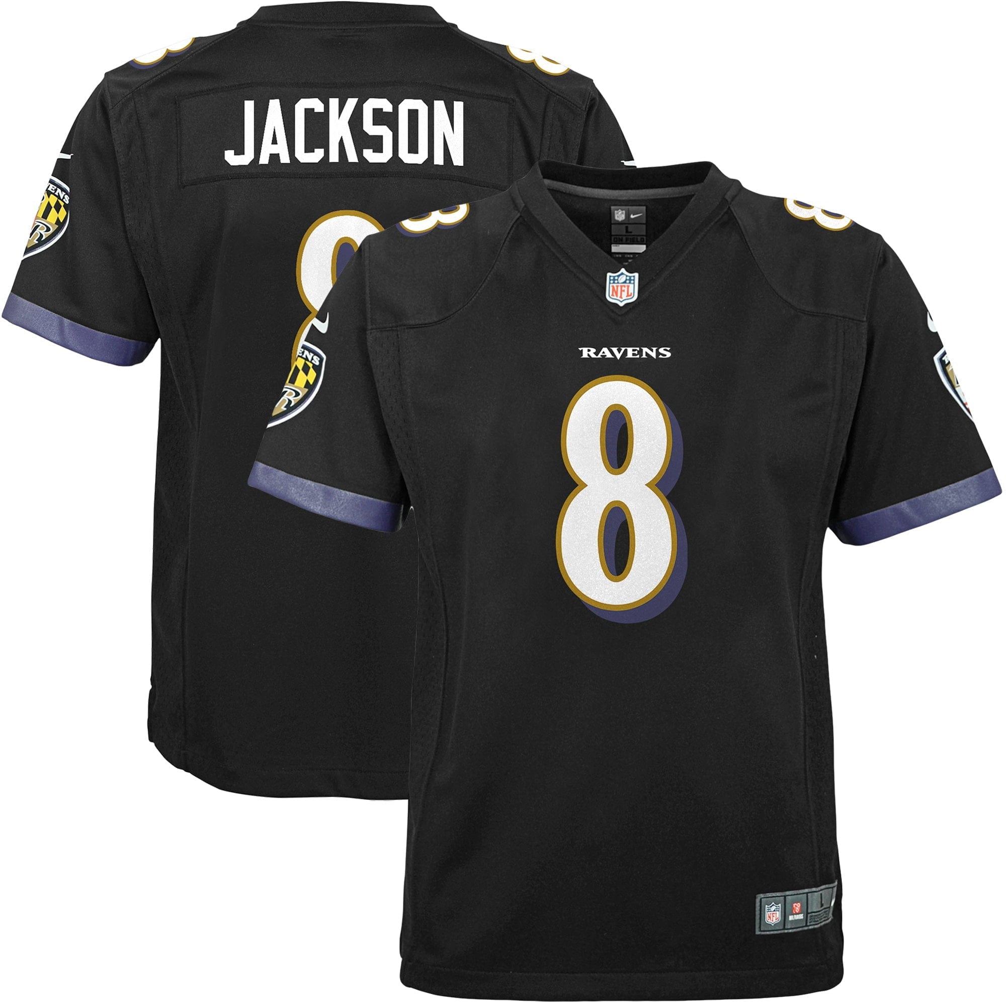 Youth Nike Lamar Jackson Black Baltimore Ravens Game Jersey - vstockx