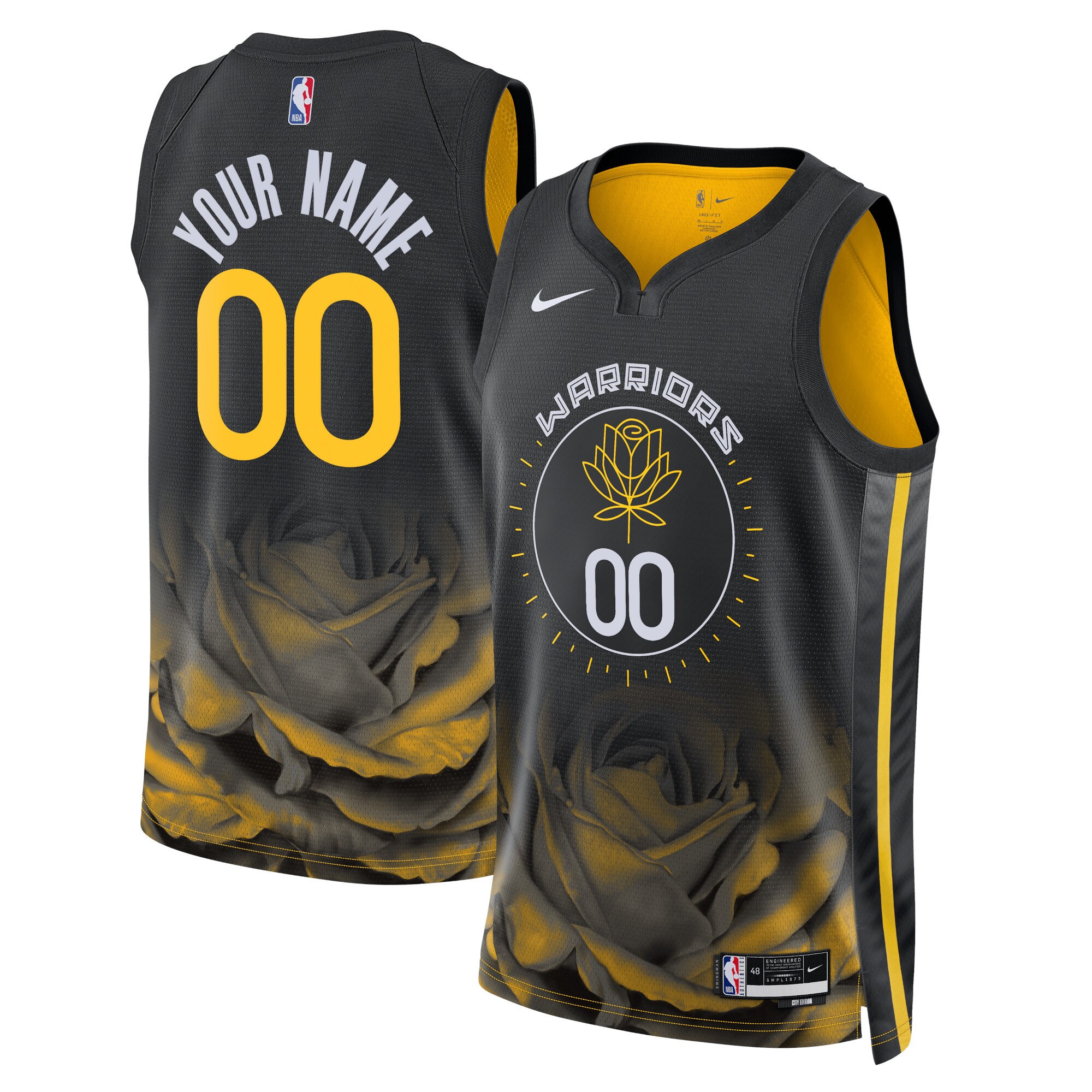 Golden State Warriors Nike Unisex 2022/23 Swingman Custom Jersey - City Edition - Black - vstockx