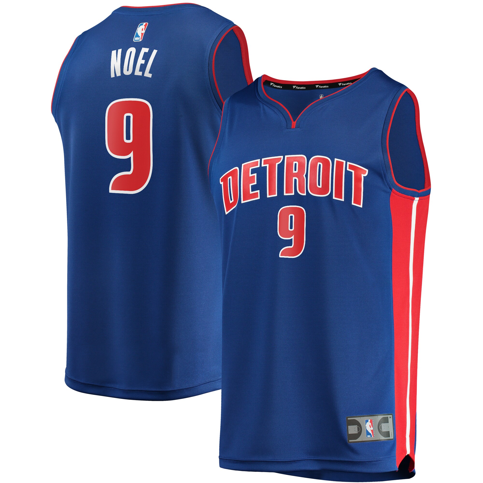 Nerlens Noel Detroit Pistons Fanatics Branded Fast Break Replica Jersey - Icon Edition - Blue - vstockx