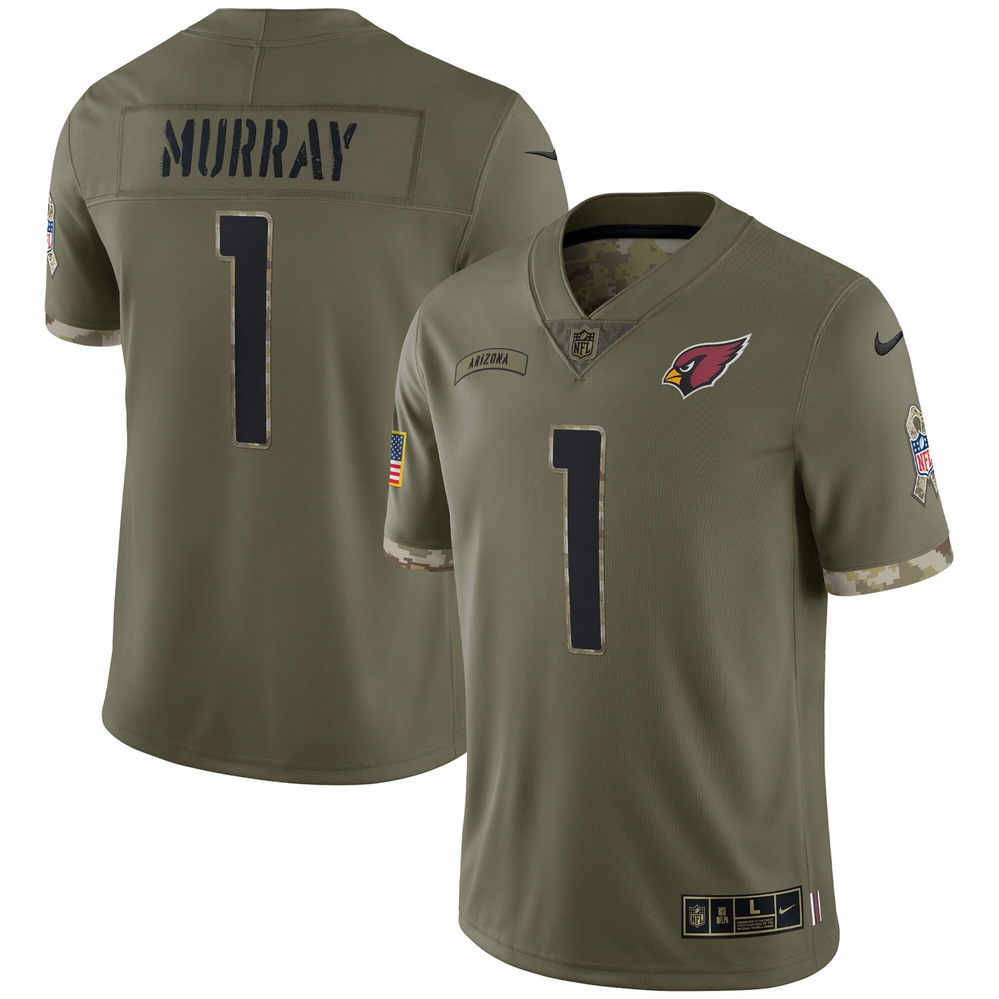 Men's Nike Kyler Murray Olive Arizona Cardinals 2022 Salute To Service Limited Jersey - vstockx
