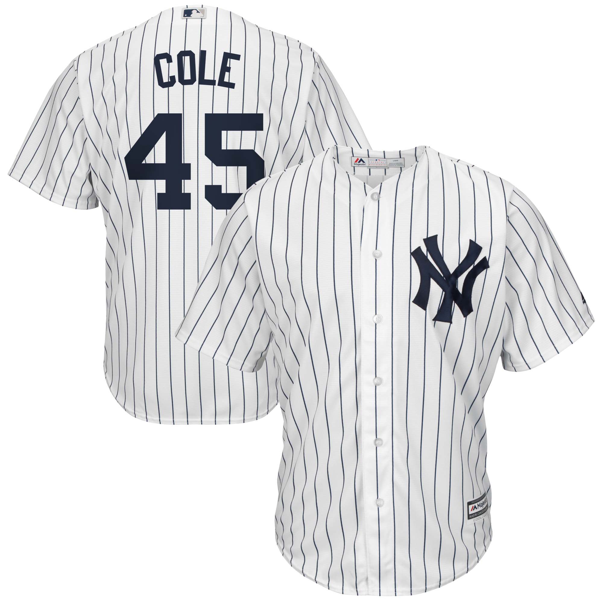 Gerrit Cole New York Yankees Big & Tall Replica Player Jersey - White/Navy - vstockx