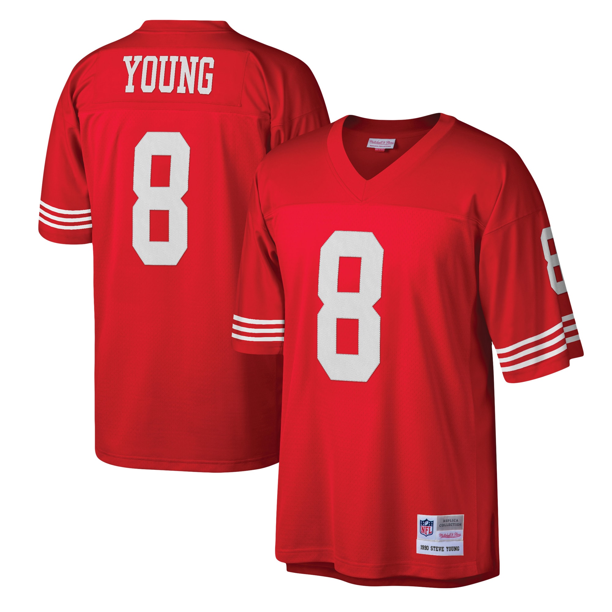 Steve Young San Francisco 49ers Mitchell & Ness Legacy Replica Jersey - Scarlet - vstockx