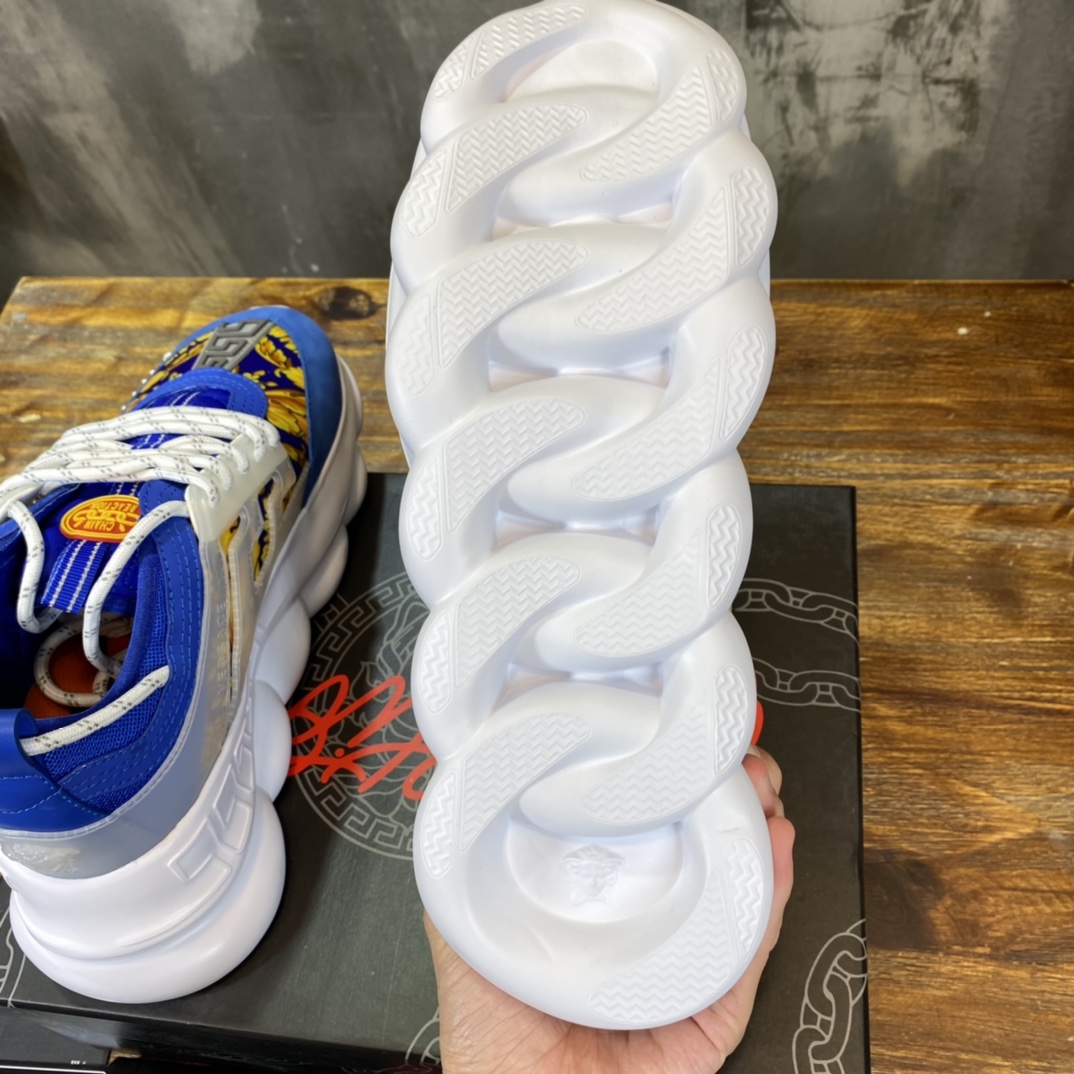 Versace Baroque Chain Reaction Bluette Gold - vstockx