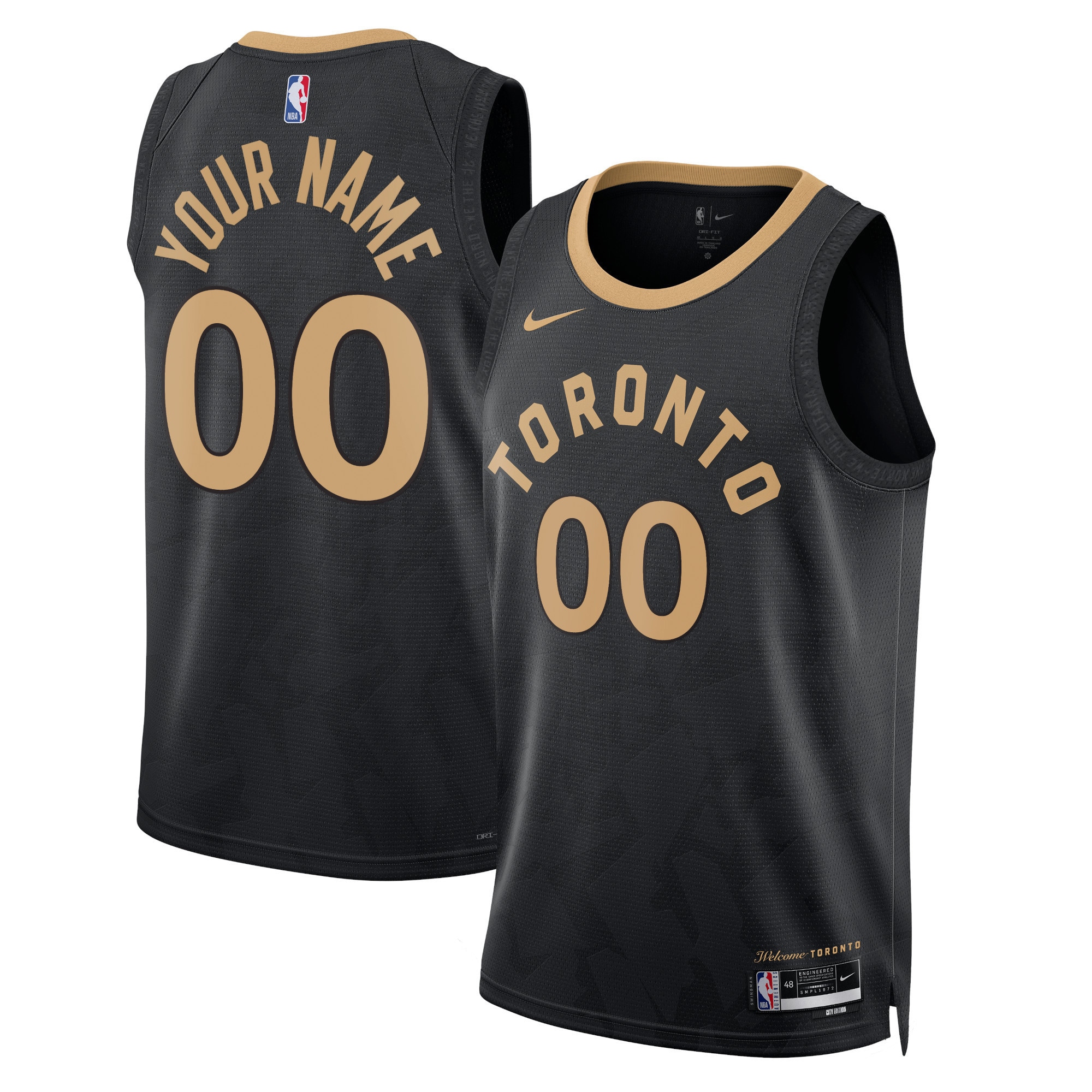Toronto Raptors Nike Unisex 2022/23 Swingman Custom Jersey - City Edition - Black - vstockx