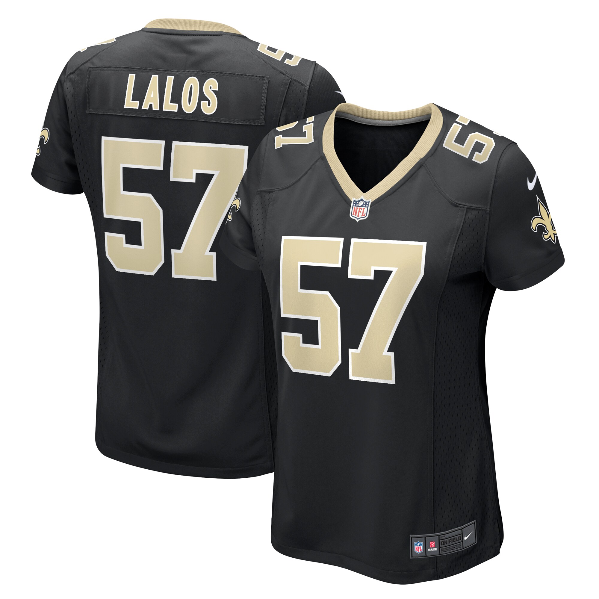 Niko Lalos New Orleans Saints Nike Women's Team Game Jersey - Black - vstockx