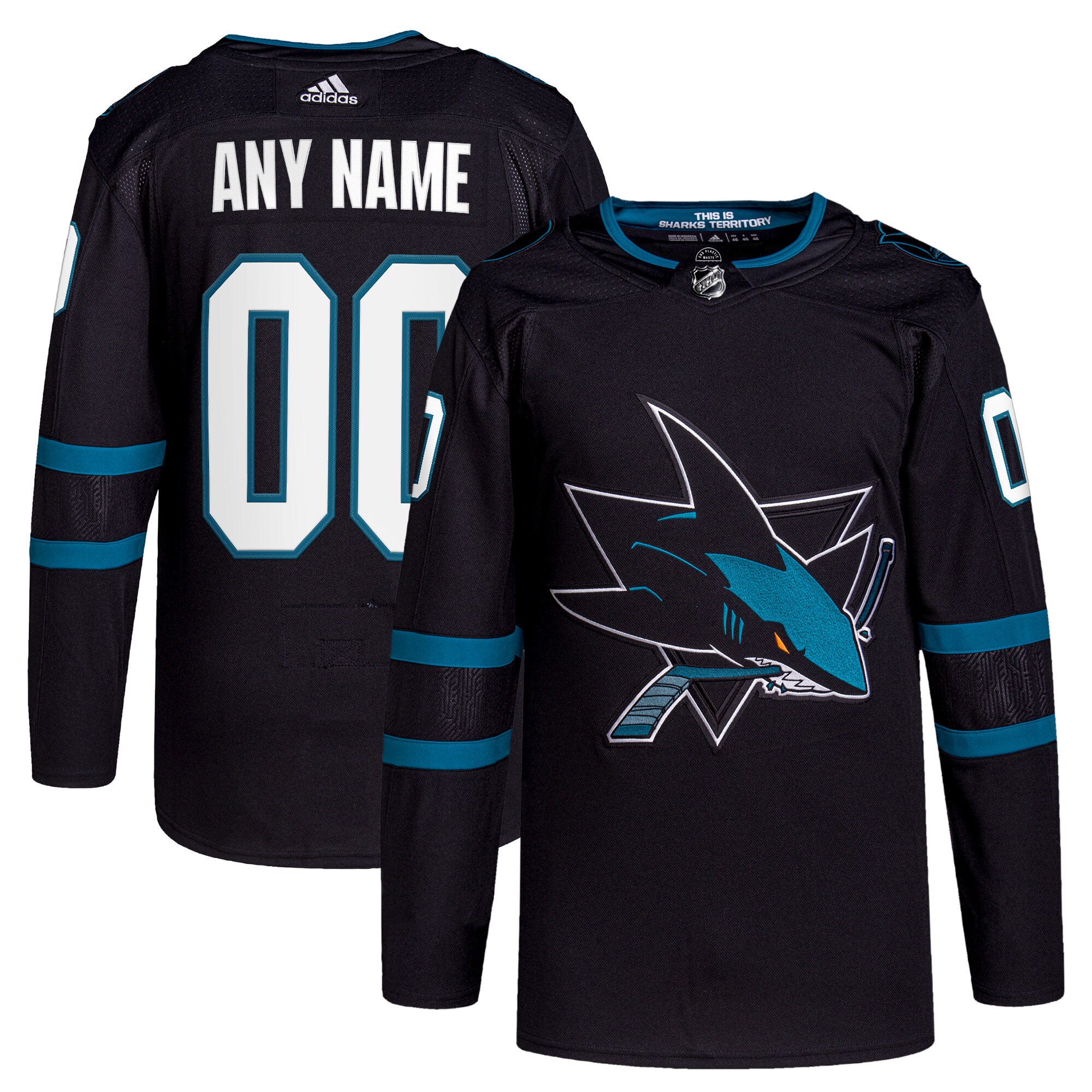 San Jose Sharks adidas Alternate Primegreen Authentic Pro Custom Jersey - Black - vstockx