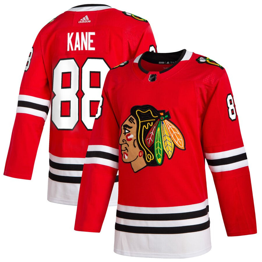 Men's Chicago Blackhawks Patrick Kane adidas Red Home Authentic Player Jersey (updated collar) - vstockx