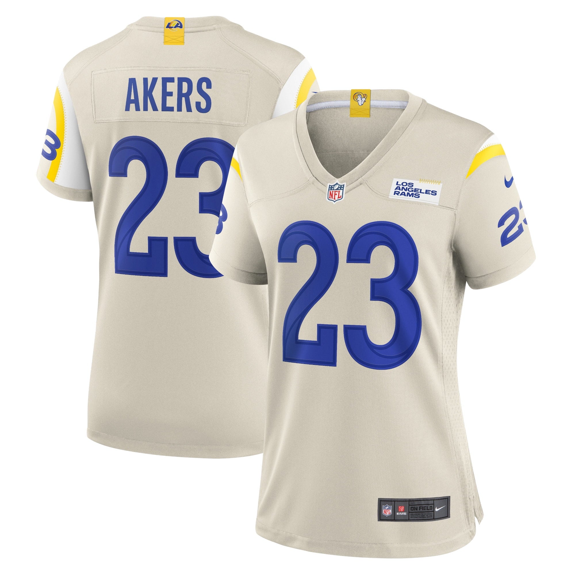 Women's Nike Cam Akers Bone Los Angeles Rams Game Jersey - vstockx