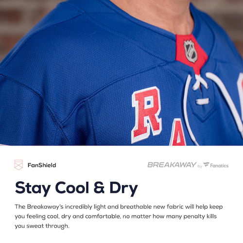 Men's Fanatics Branded White New York Rangers Breakaway Away Jersey - vstockx