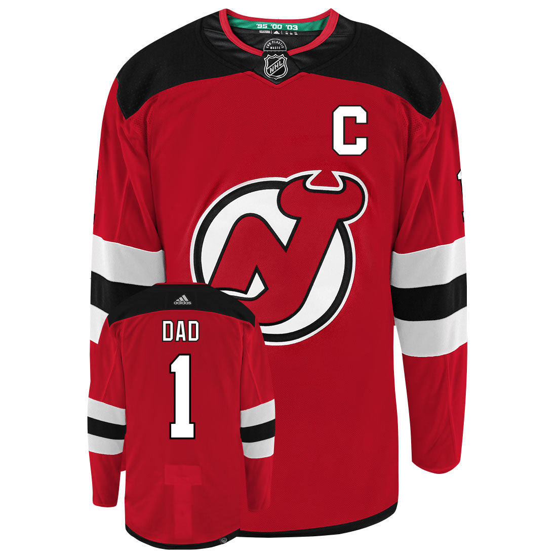 New Jersey Devils Dad Number One Adidas Primegreen Authentic NHL Hockey Jersey - vstockx