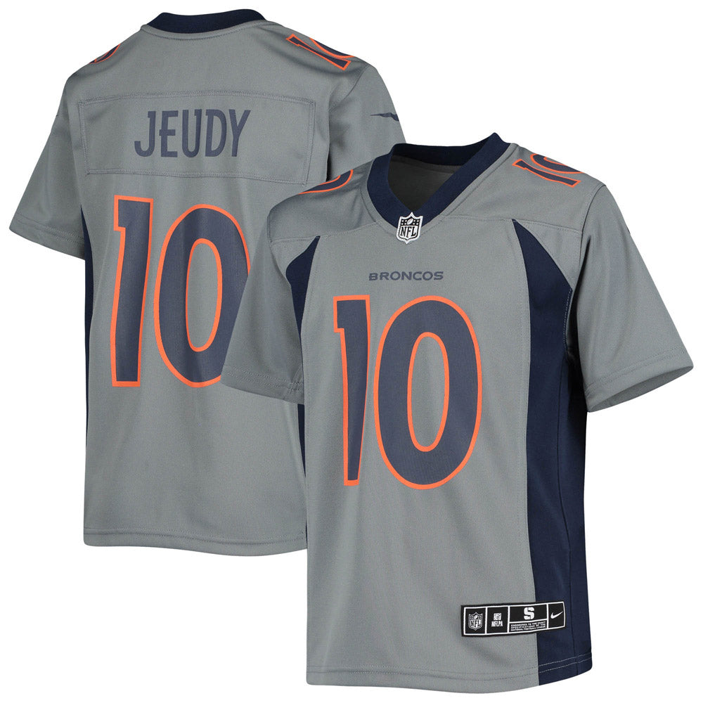 Youth Denver Broncos Jerry Jeudy Inverted Team Game Jersey Gray - vstockx