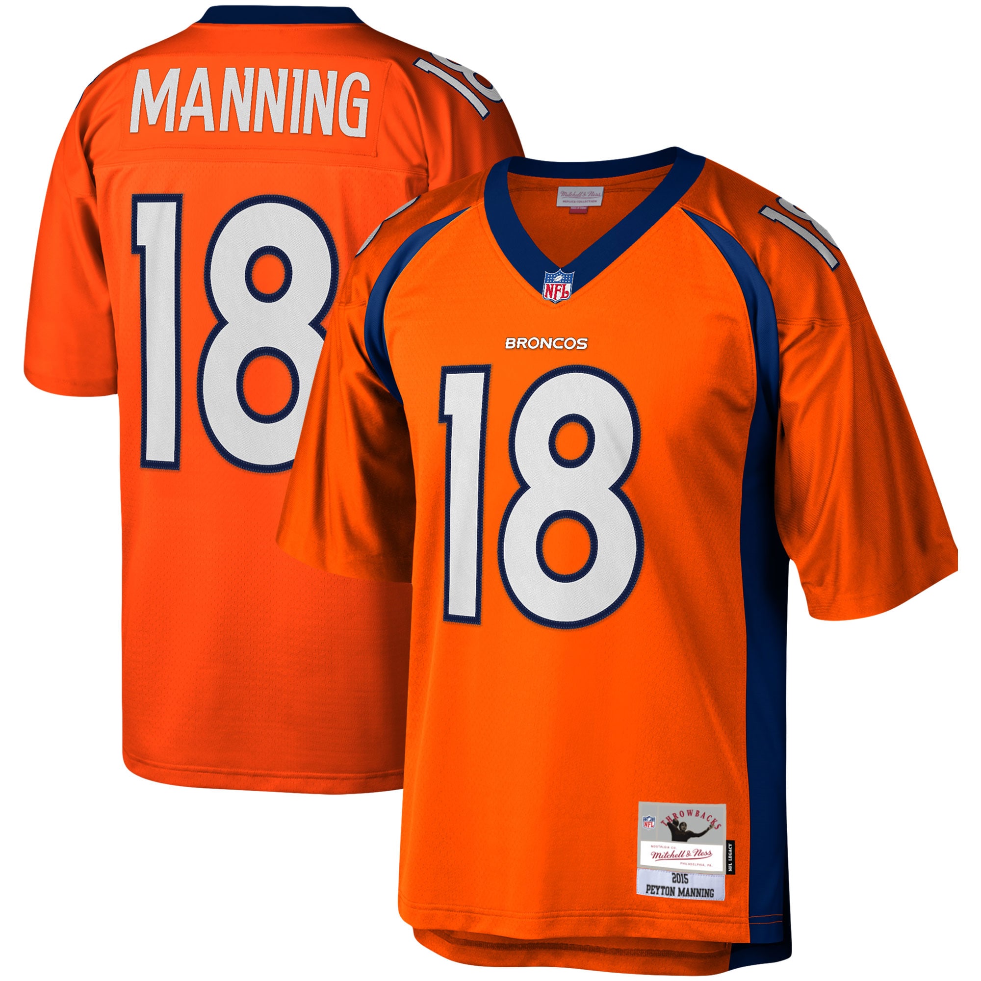 Peyton Manning Denver Broncos Mitchell & Ness Legacy Replica Jersey - Orange - vstockx