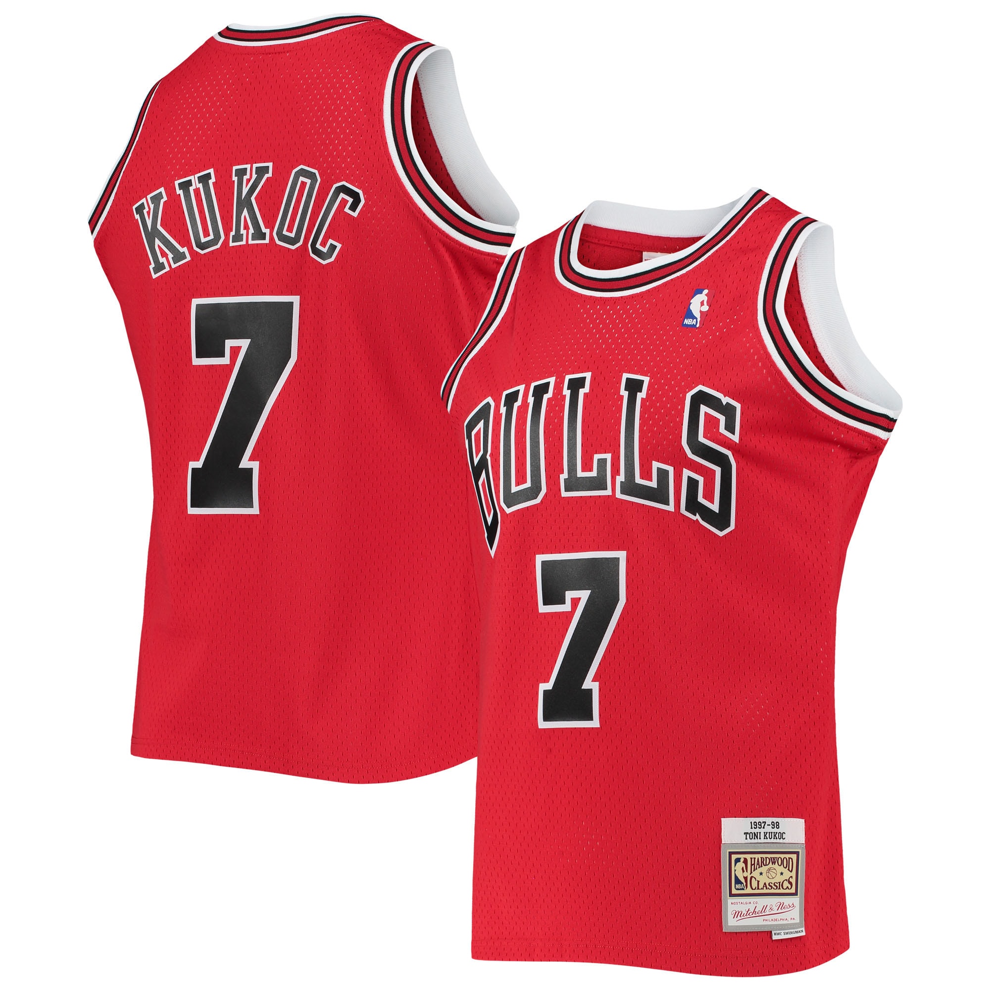 Toni Kukoc Chicago Bulls Mitchell & Ness Hardwood Classics Swingman Jersey - Red - vstockx