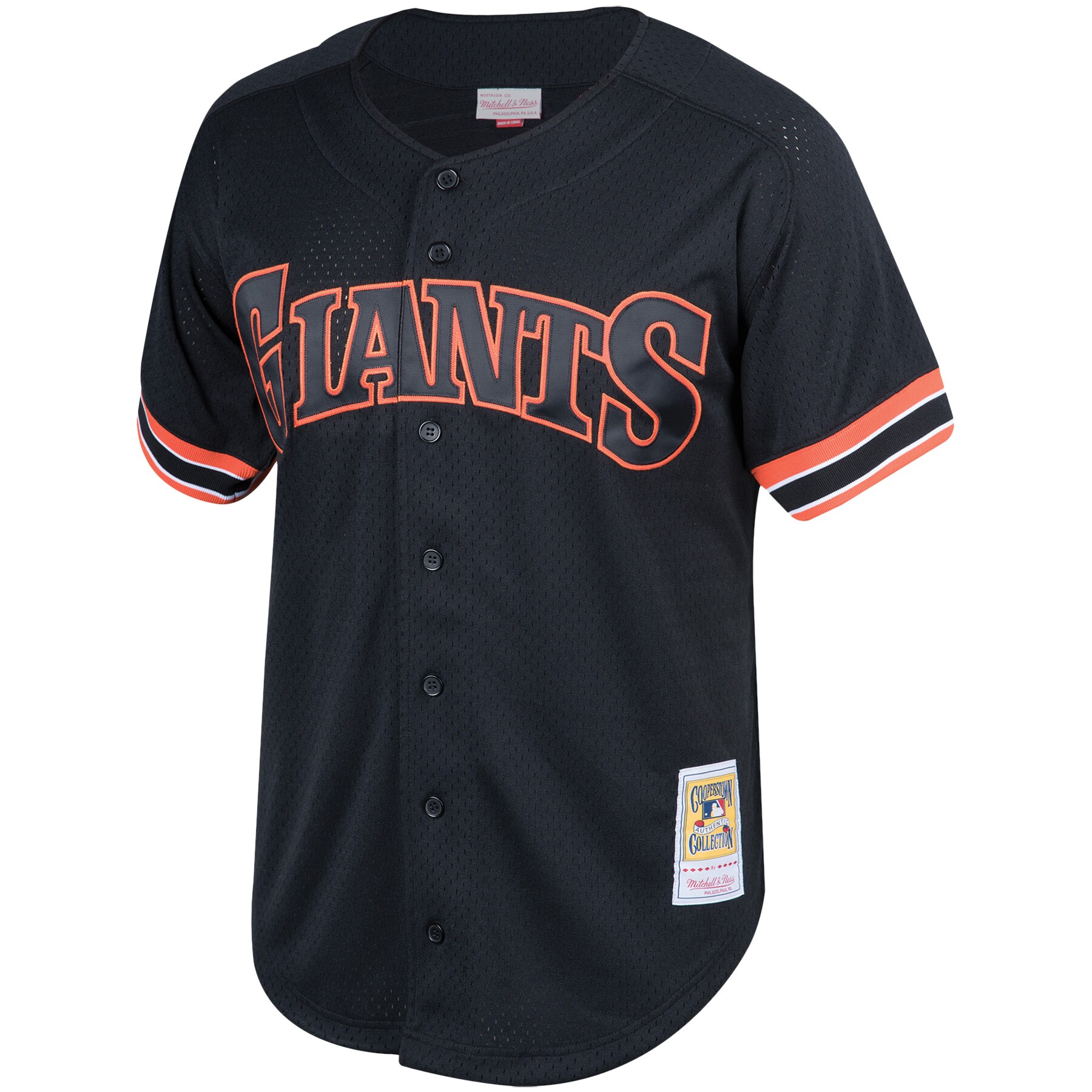 Will Clark San Francisco Giants Mitchell & Ness Cooperstown Collection Mesh Batting Practice Button-Up Jersey - Black - vstockx