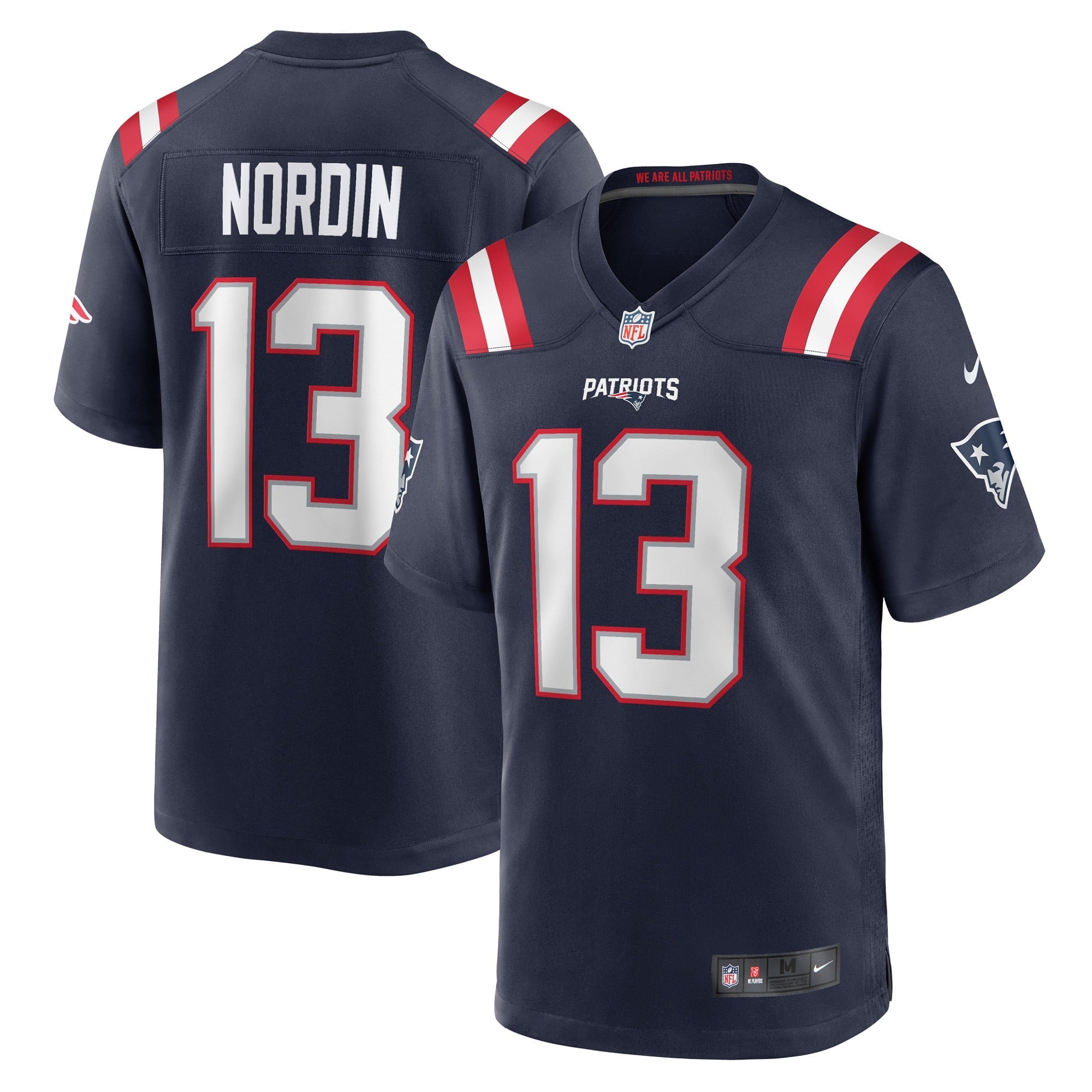 Men's Nike Quinn Nordin Navy New England Patriots Game Player Jersey - vstockx