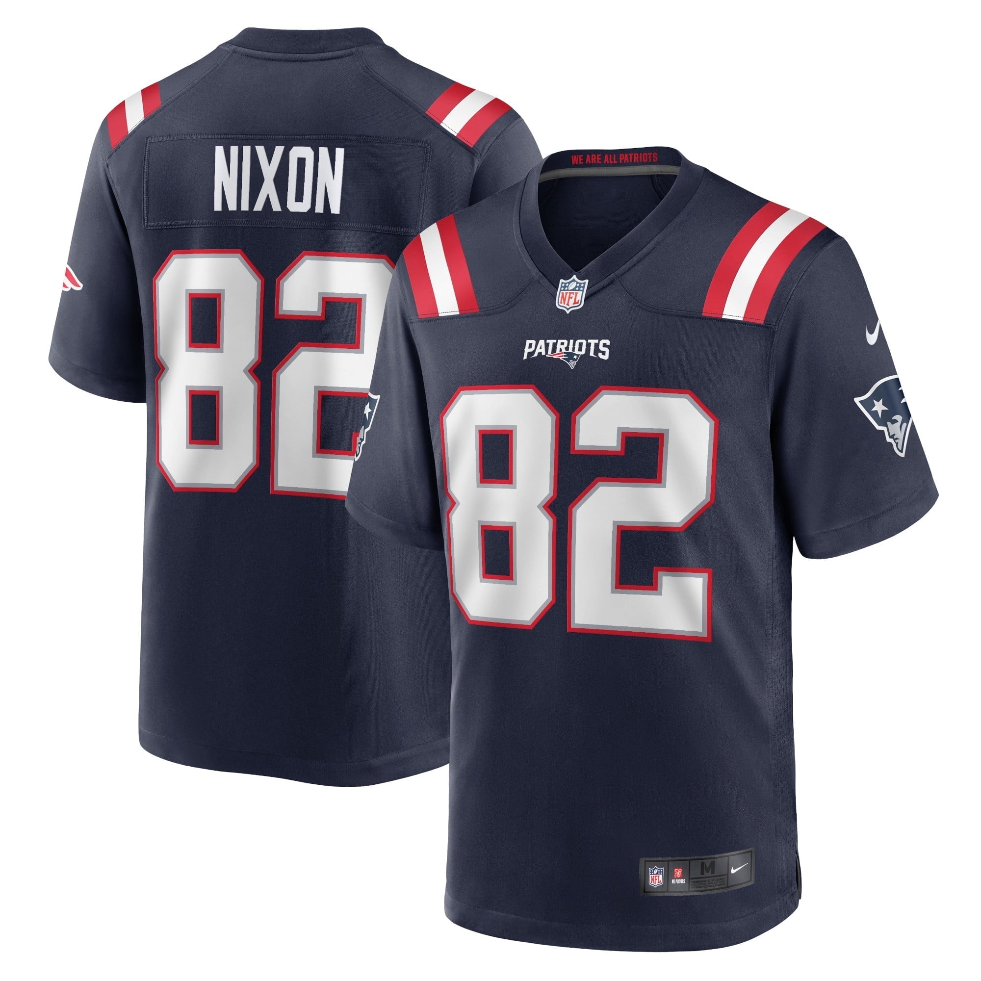 Men's Nike Tre Nixon Navy New England Patriots Player Game Jersey - vstockx