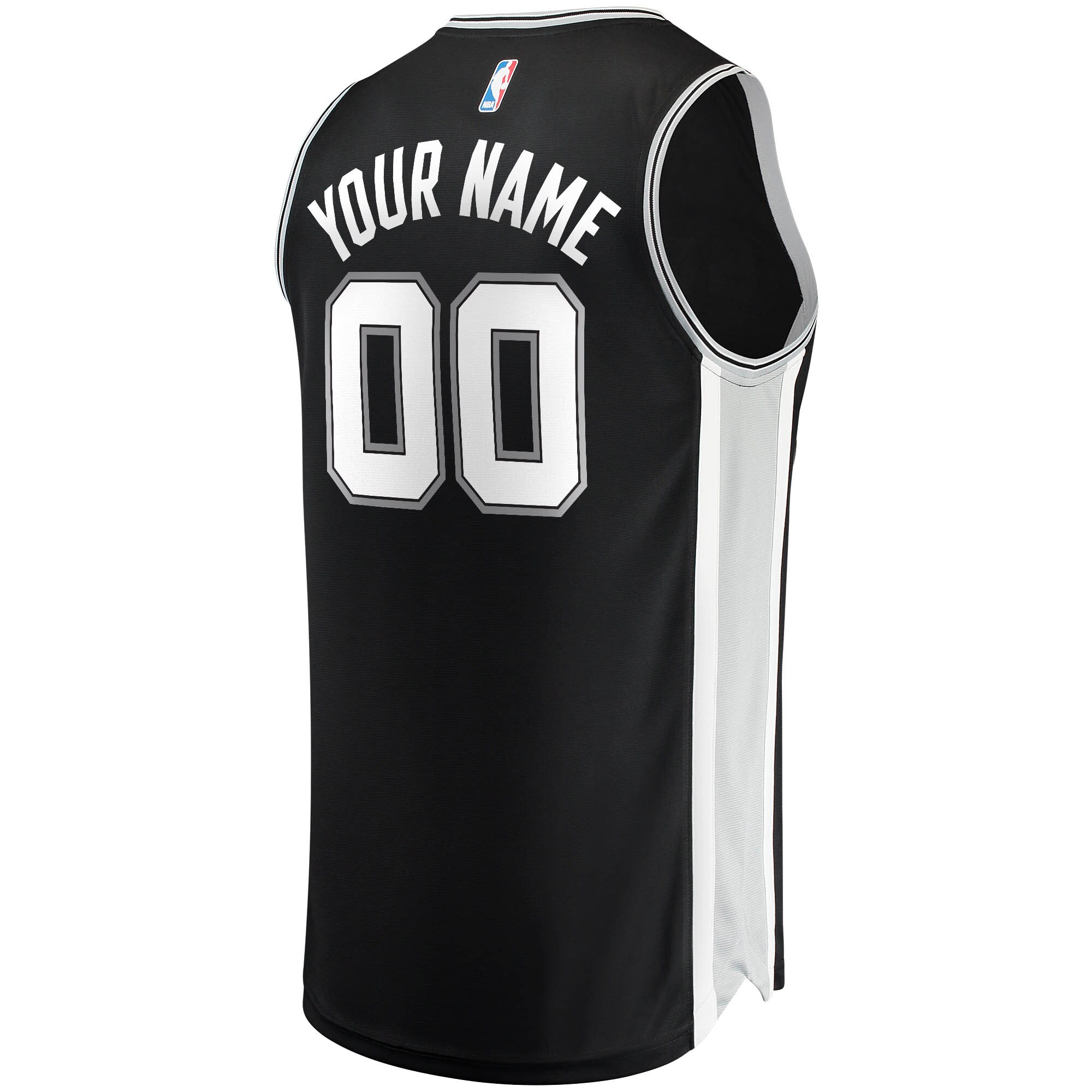 San Antonio Spurs Fanatics Branded Youth Fast Break Custom Replica Jersey Black - Icon Edition - vstockx