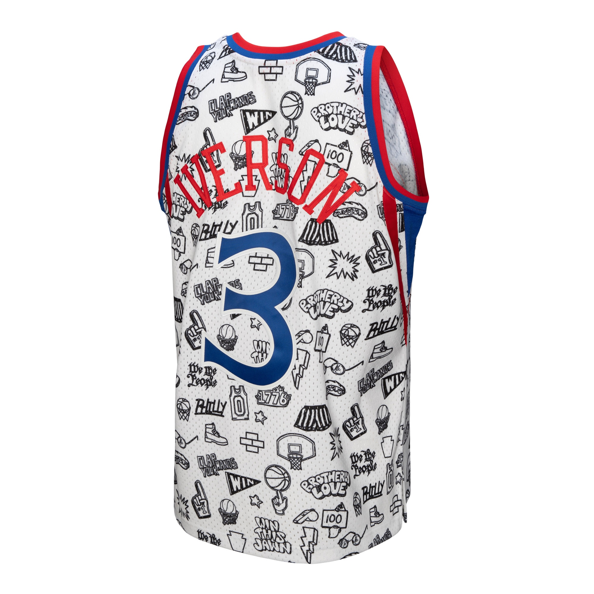 Allen Iverson Philadelphia 76ers Mitchell & Ness 1996/97 Swingman Jersey - White - vstockx