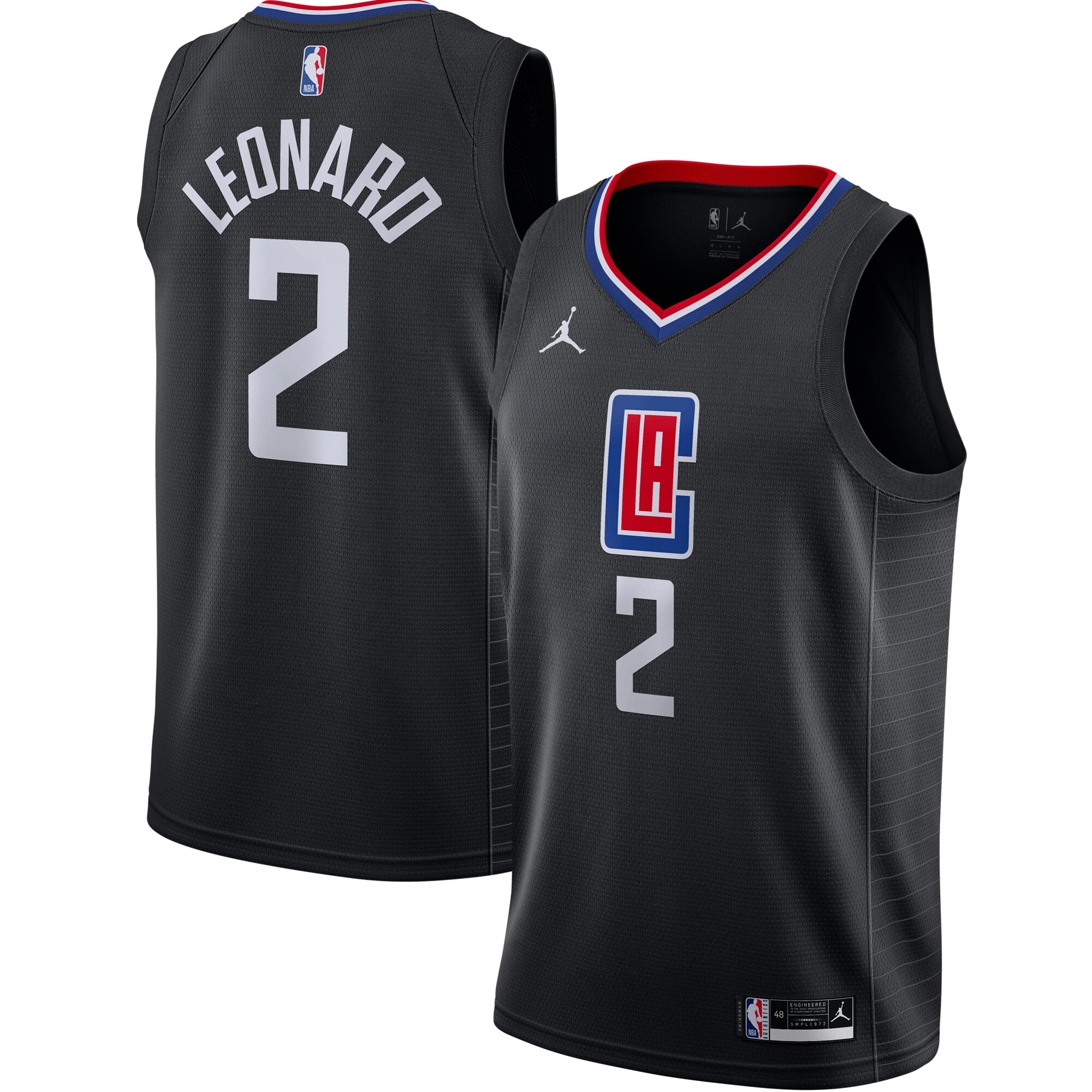 Kawhi Leonard LA Clippers Jordans Brand 2020/21 Swingman Jersey - Statement Edition - Black - vstockx