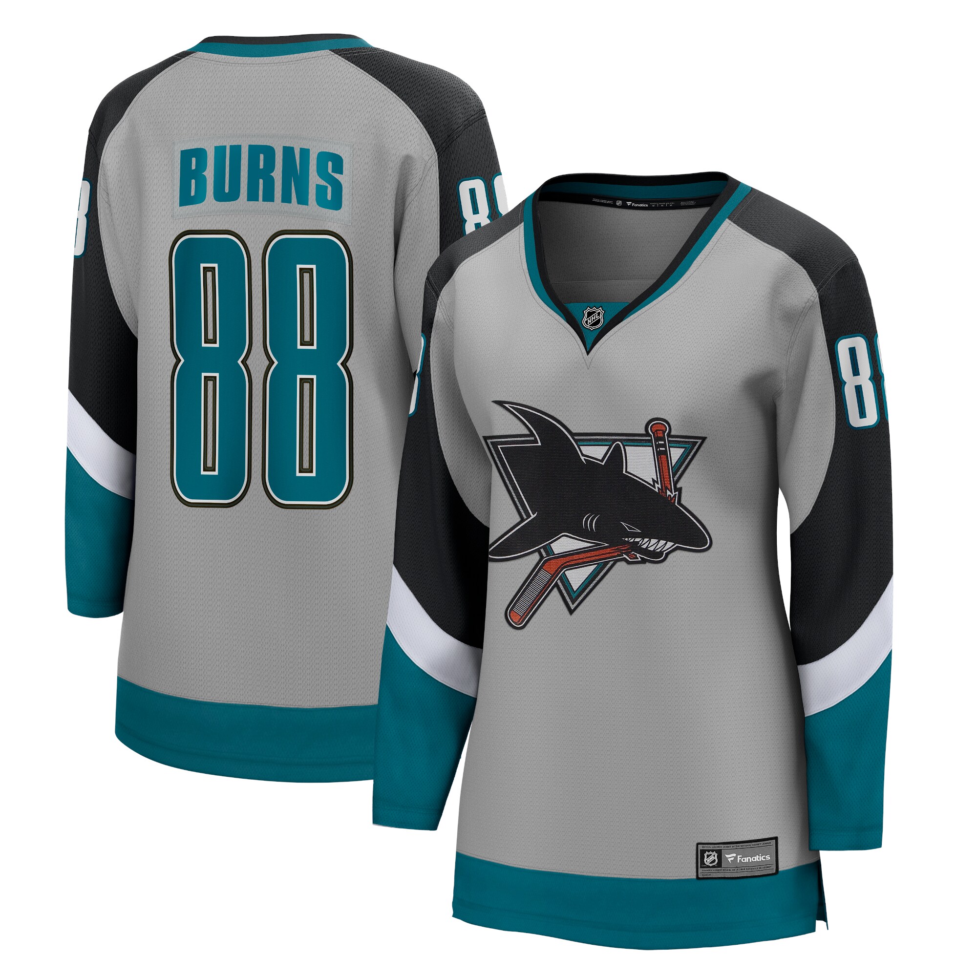 Brent Burns San Jose Sharks Fanatics Branded Women's 2020/21 Special Edition Breakaway Player Jersey - Gray - vstockx
