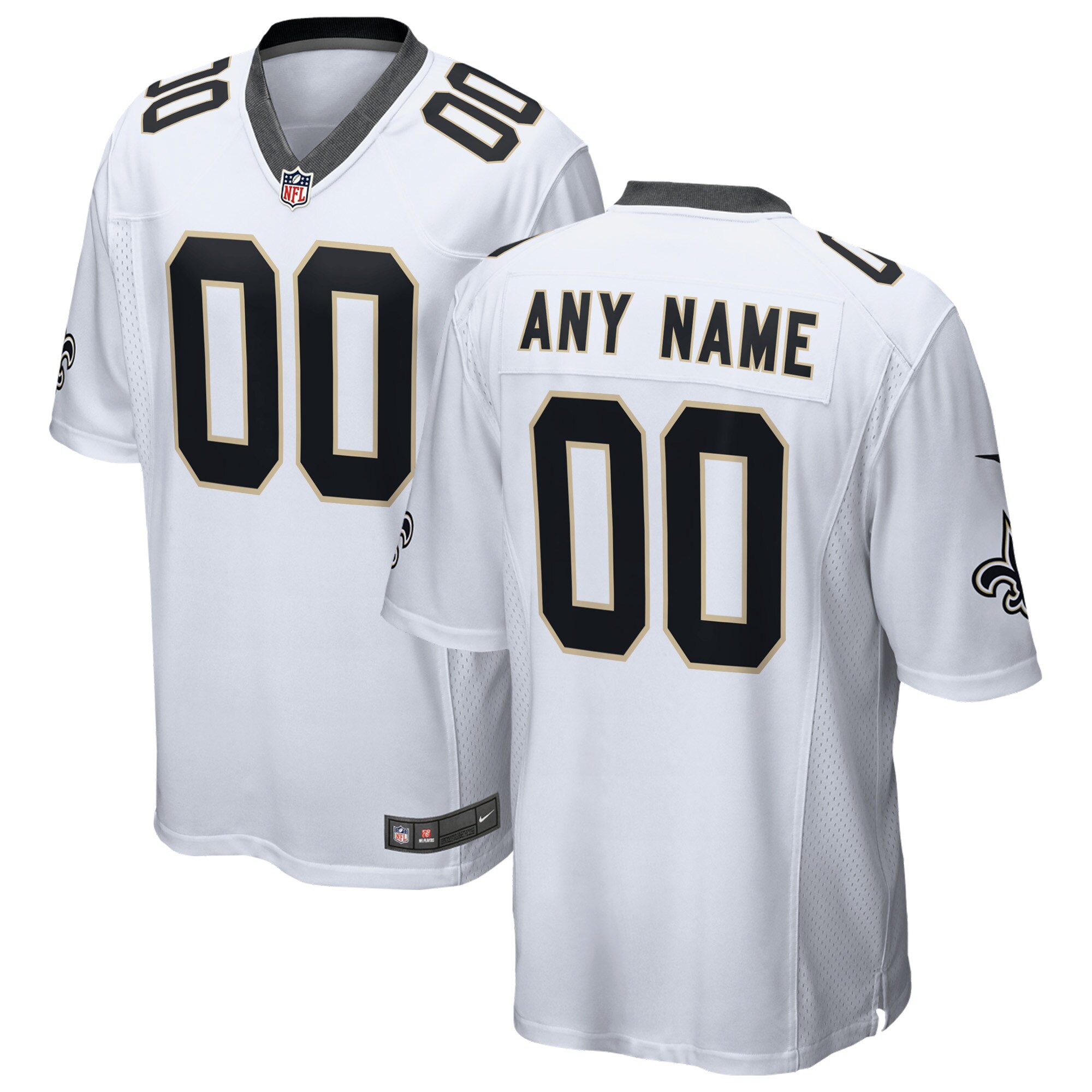 New Orleans Saints Nike 2018 Custom Game Jersey - White - vstockx