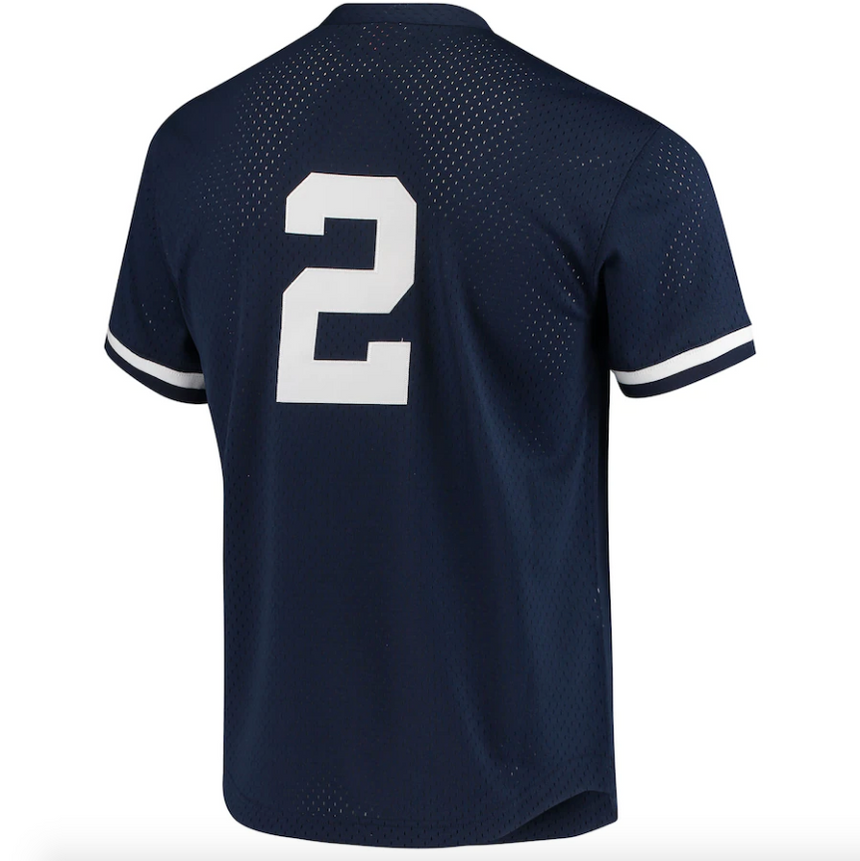 Men's New York Yankees Derek Jeter Mitchell & Ness Navy Cooperstown Collection 1995 Batting Practice Jersey - vstockx