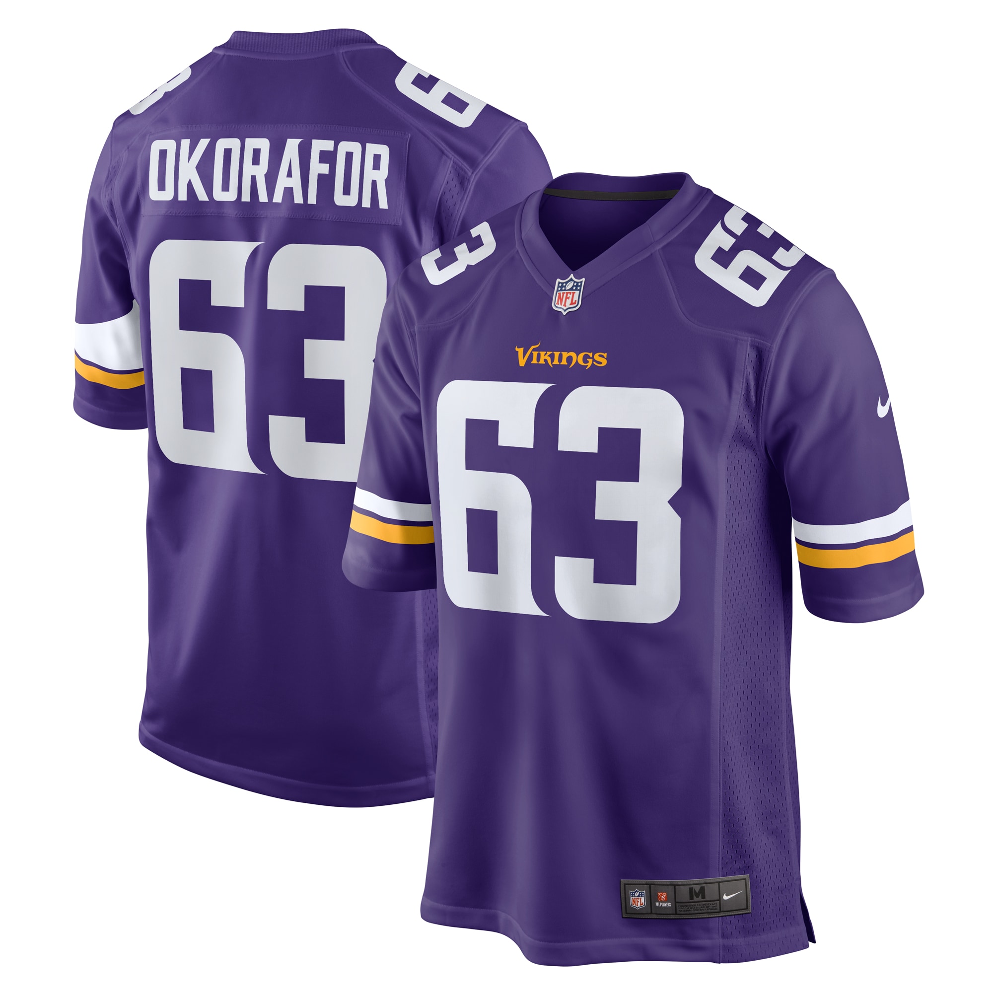 Chim Okorafor Minnesota Vikings Nike Team Game Jersey - Purple - vstockx
