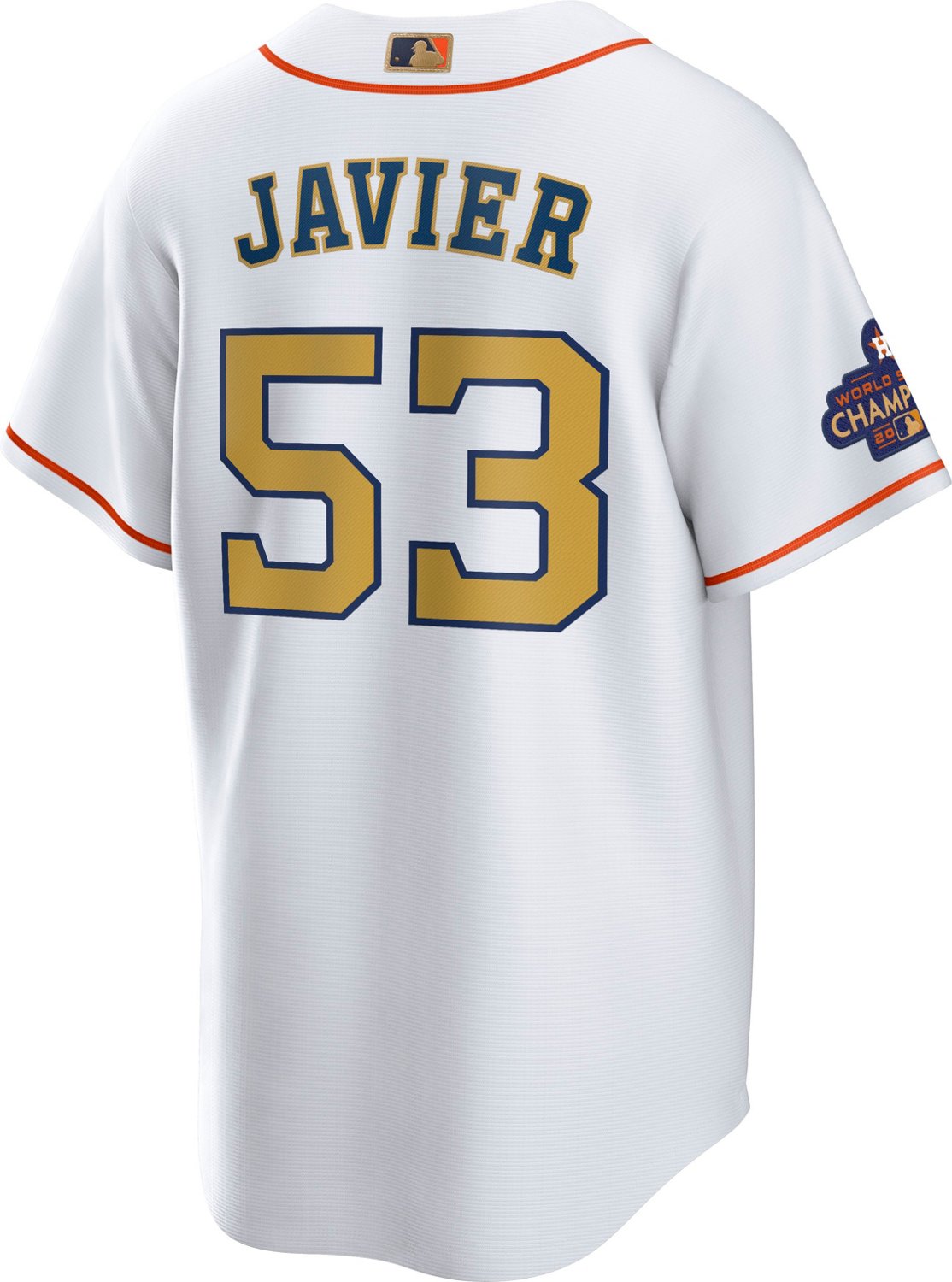 Nike Men's Houston Astros Gold Cristian Javier Replica Jersey - vstockx