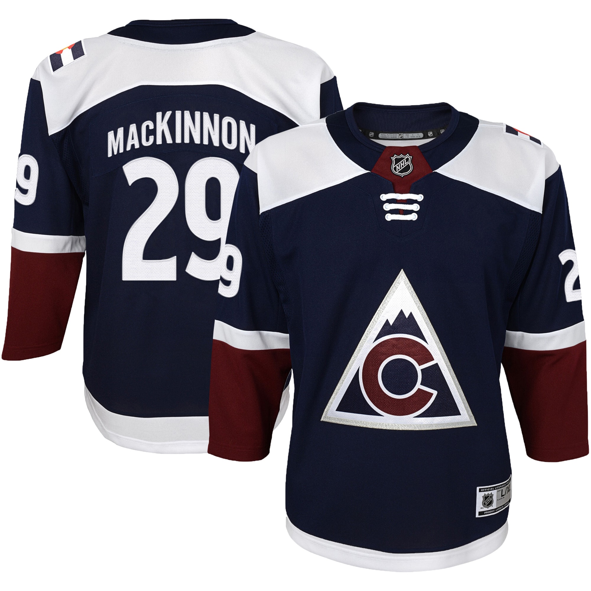 Nathan MacKinnon Colorado Avalanche Youth Alternate Premier Player Jersey - Navy - vstockx