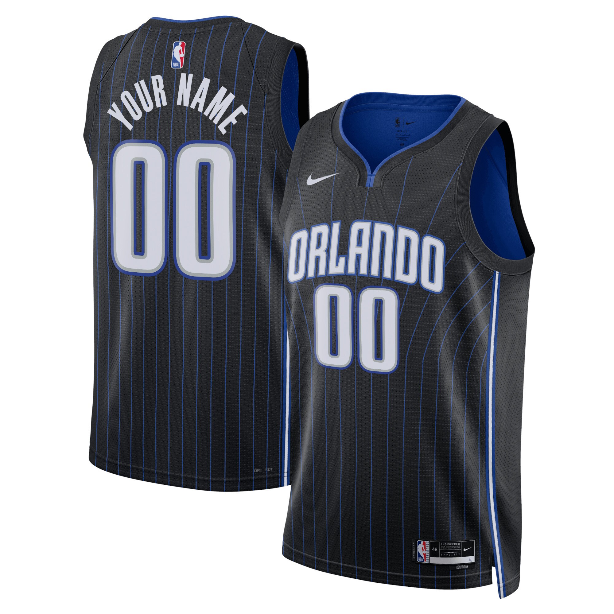 Orlando Magic Nike Unisex Swingman Custom Jersey Black - Icon Edition - vstockx