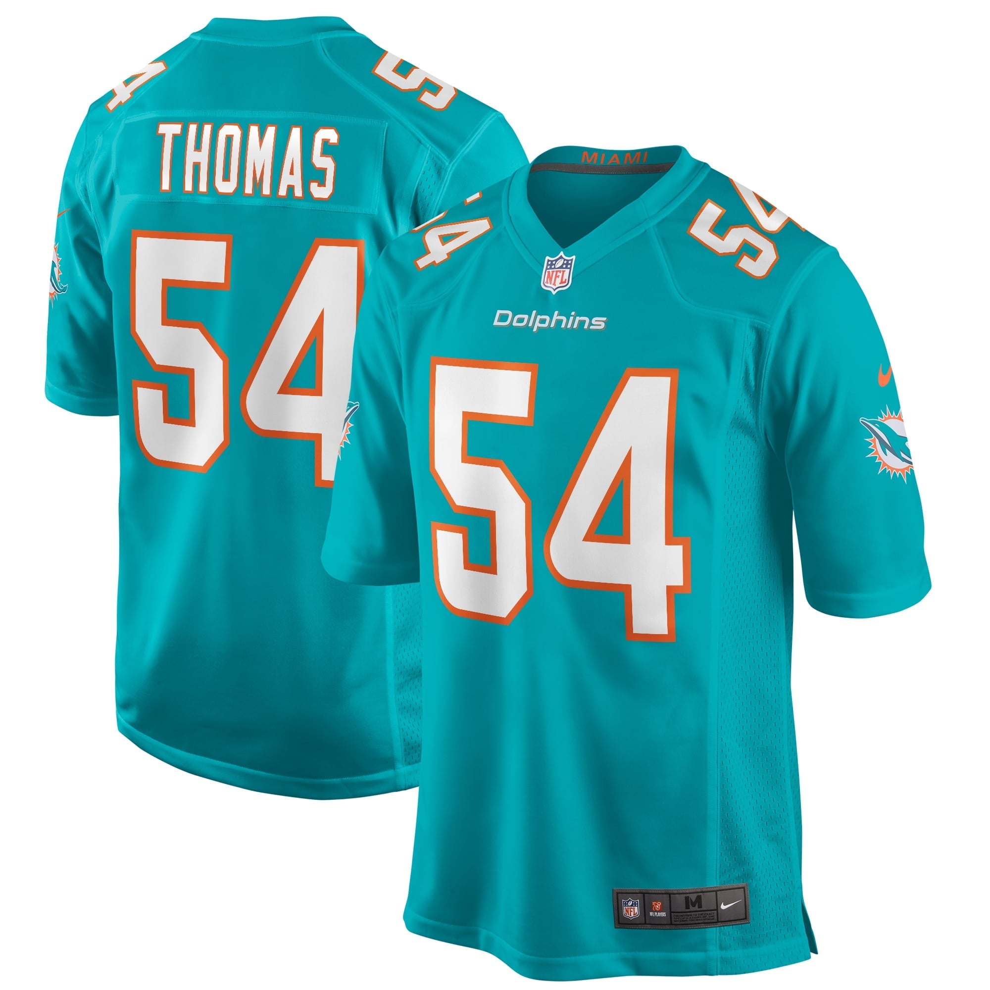 Men's Nike Zach Thomas Aqua Miami Dolphins Game Retired Player Jersey - vstockx