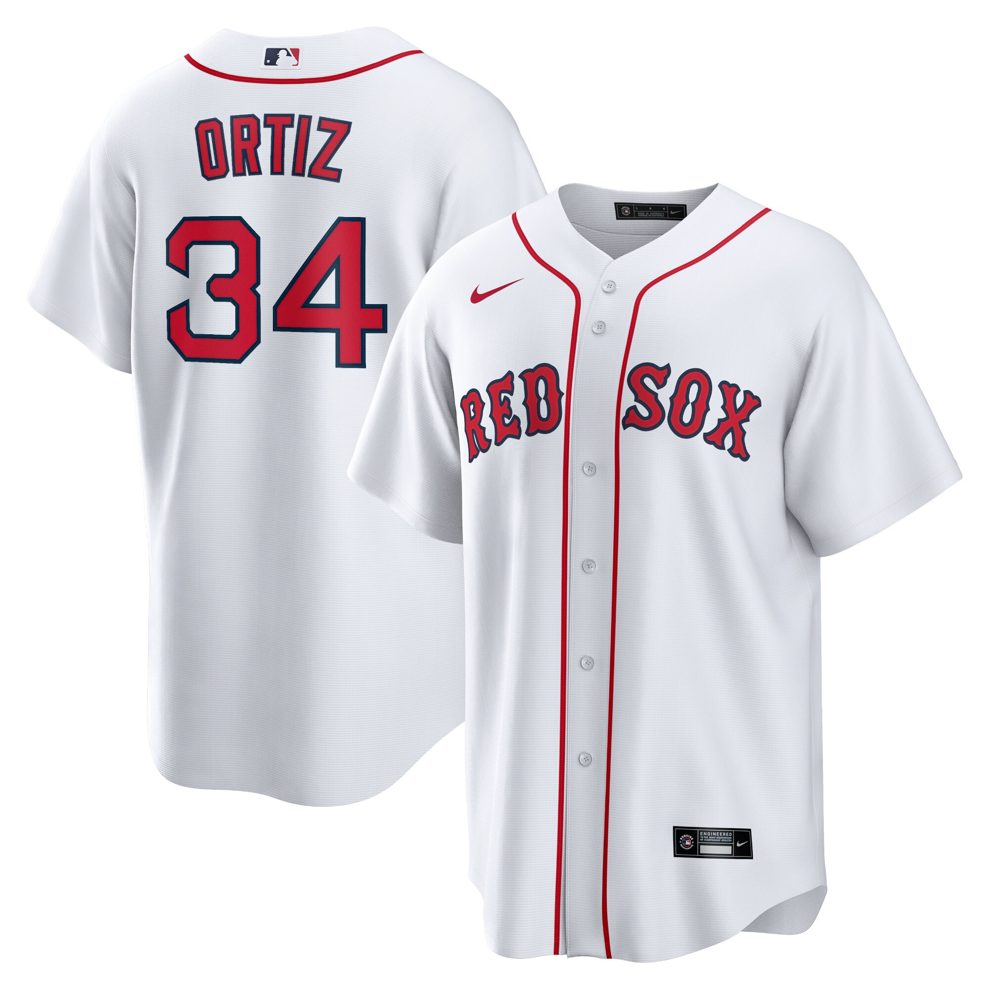 David Ortiz Boston Red Sox Nike Home Replica Player Jersey - White - vstockx