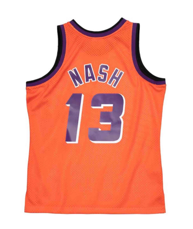 Men's Steve Nash Phoenix Suns Mitchell & Ness 1996-97 Hardwood Classics Reload 2.0 Swingman Jersey - Orange - vstockx