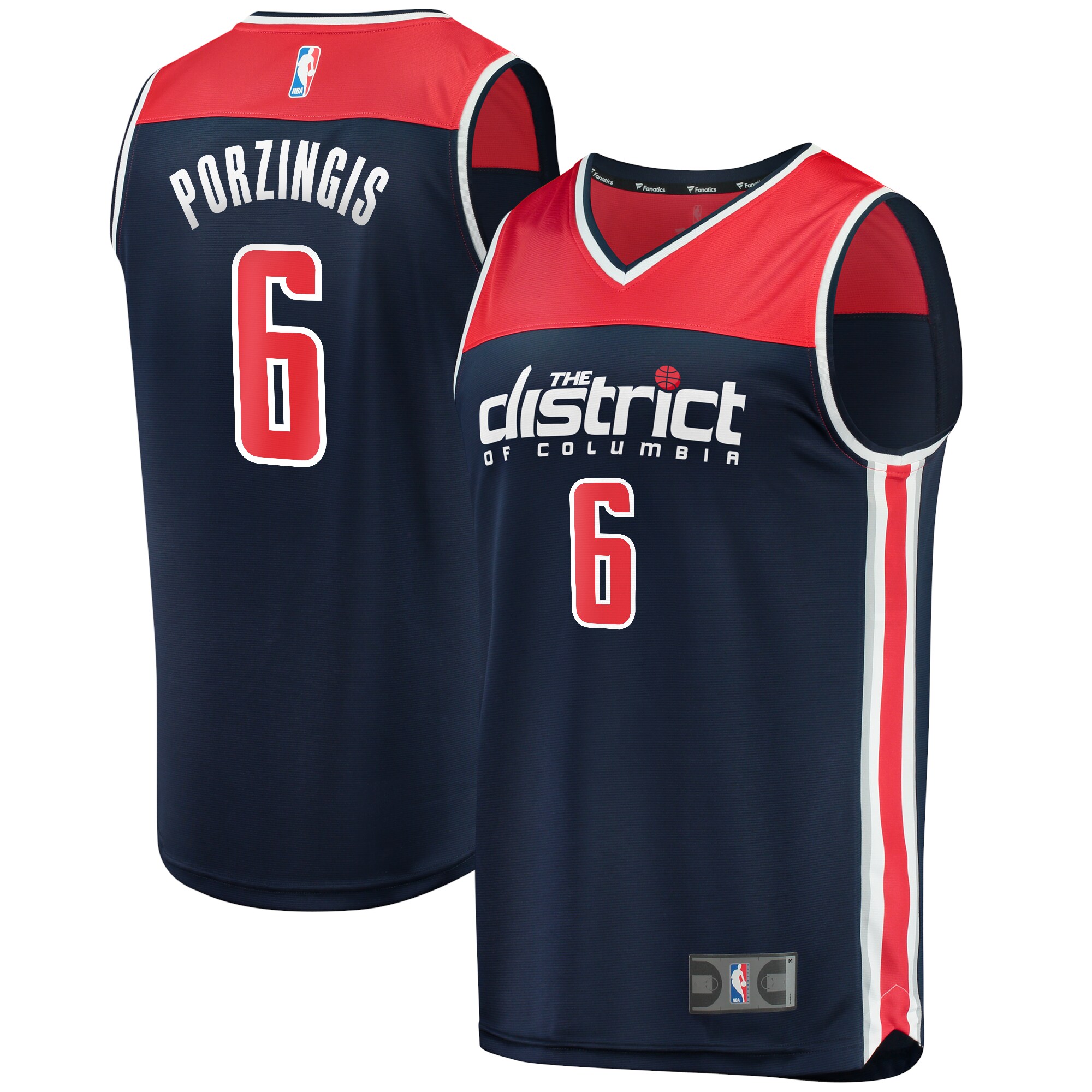 Kristaps Porzingis Washington Wizards Fanatics Branded Fast Break Replica Player Jersey - Statement Edition - Navy - vstockx