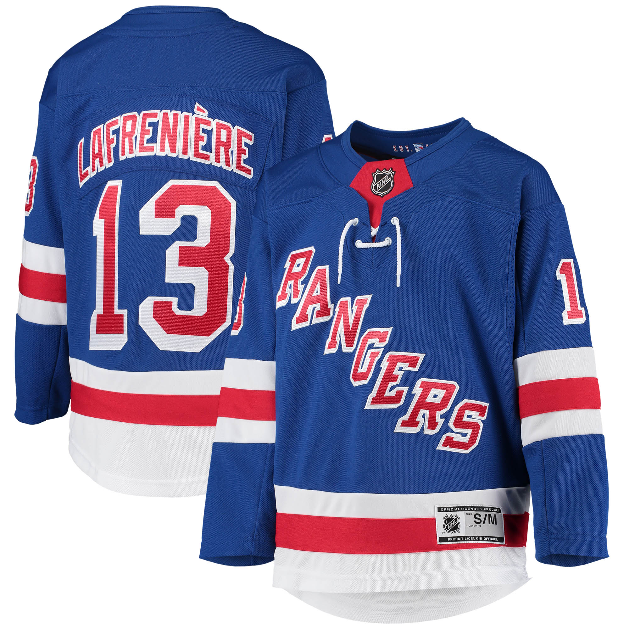 Alexis Lafreniere New York Rangers Youth Home Premier Player Jersey - Blue - vstockx