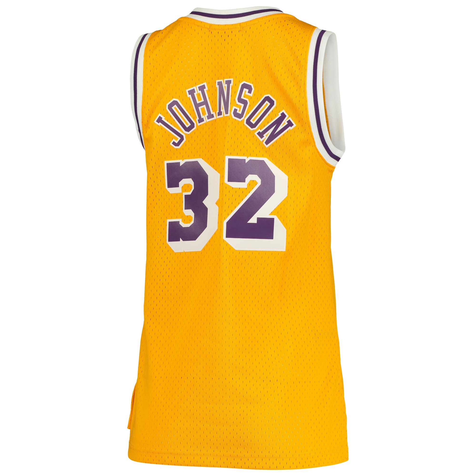 Magic Johnson Los Angeles Lakers Mitchell & Ness Women's 1984-85 Hardwood Classics Swingman Jersey - Gold - vstockx