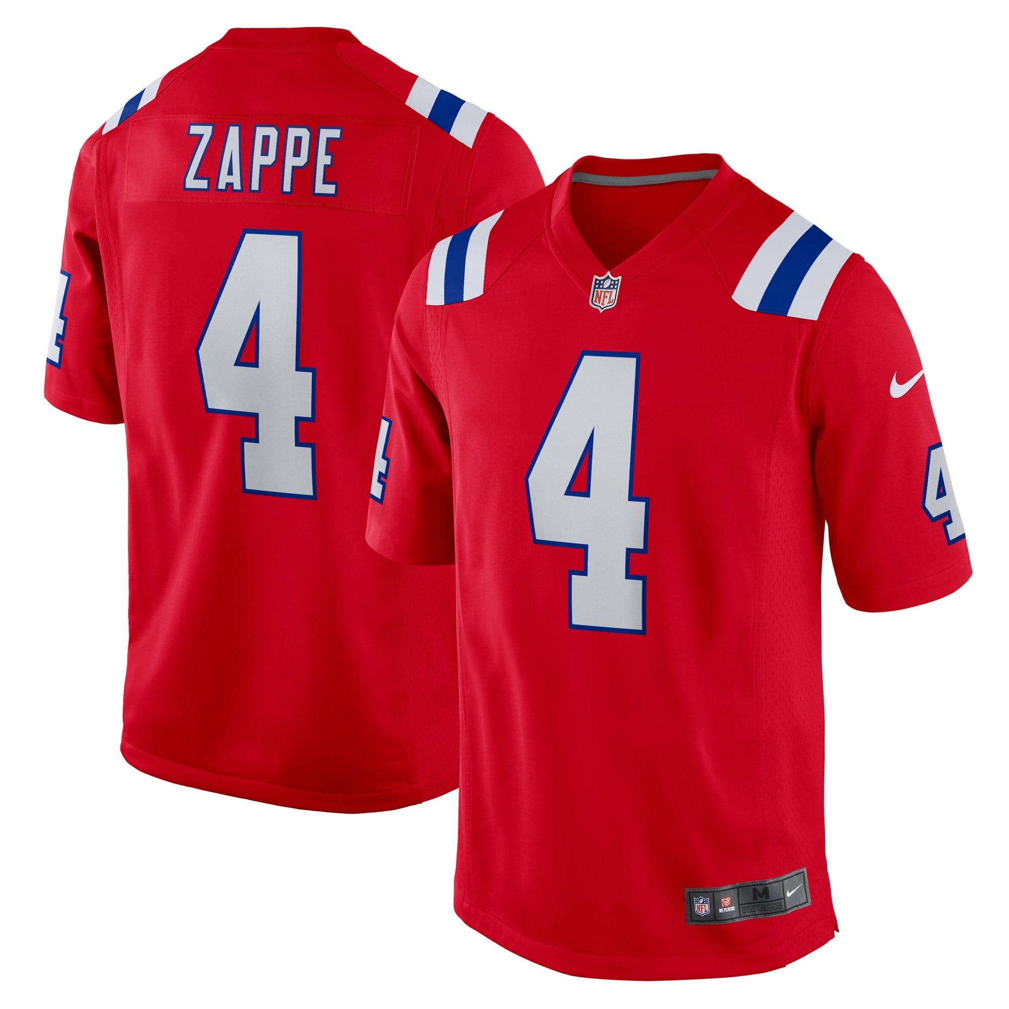 Men's Nike Bailey Zappe Red New England Patriots Alternate Game Player Jersey - vstockx