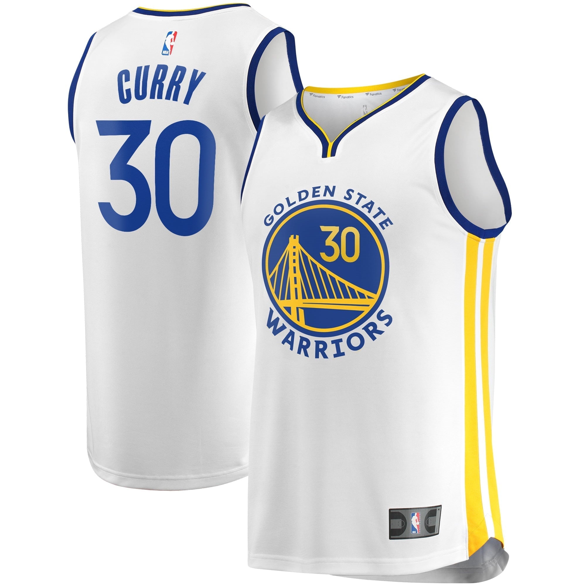 Men's Fanatics Branded Stephen Curry White Golden State Warriors Fast Break Replica Player Jersey - Association Edition - vstockx