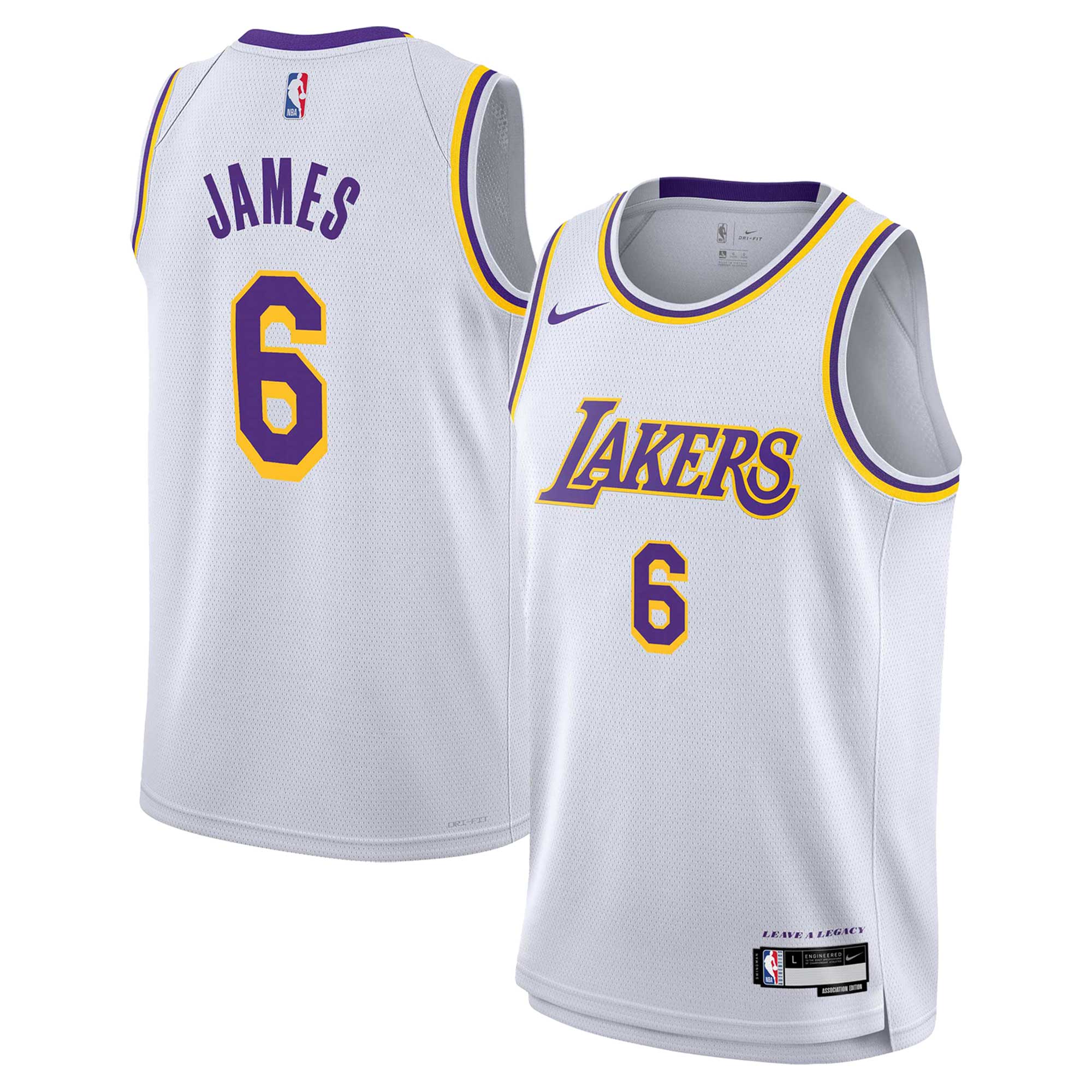 LeBron James Los Angeles Lakers Nike Youth Swingman Jersey - Association Edition - White - vstockx
