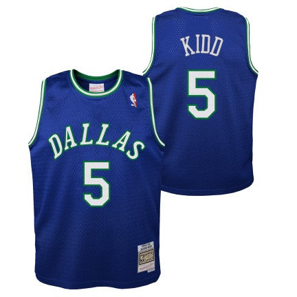 Youth Jason Kidd Dallas Mavericks Mitchell & Ness Blue 1994-95 Hardwood Classics Swingman Jersey - vstockx