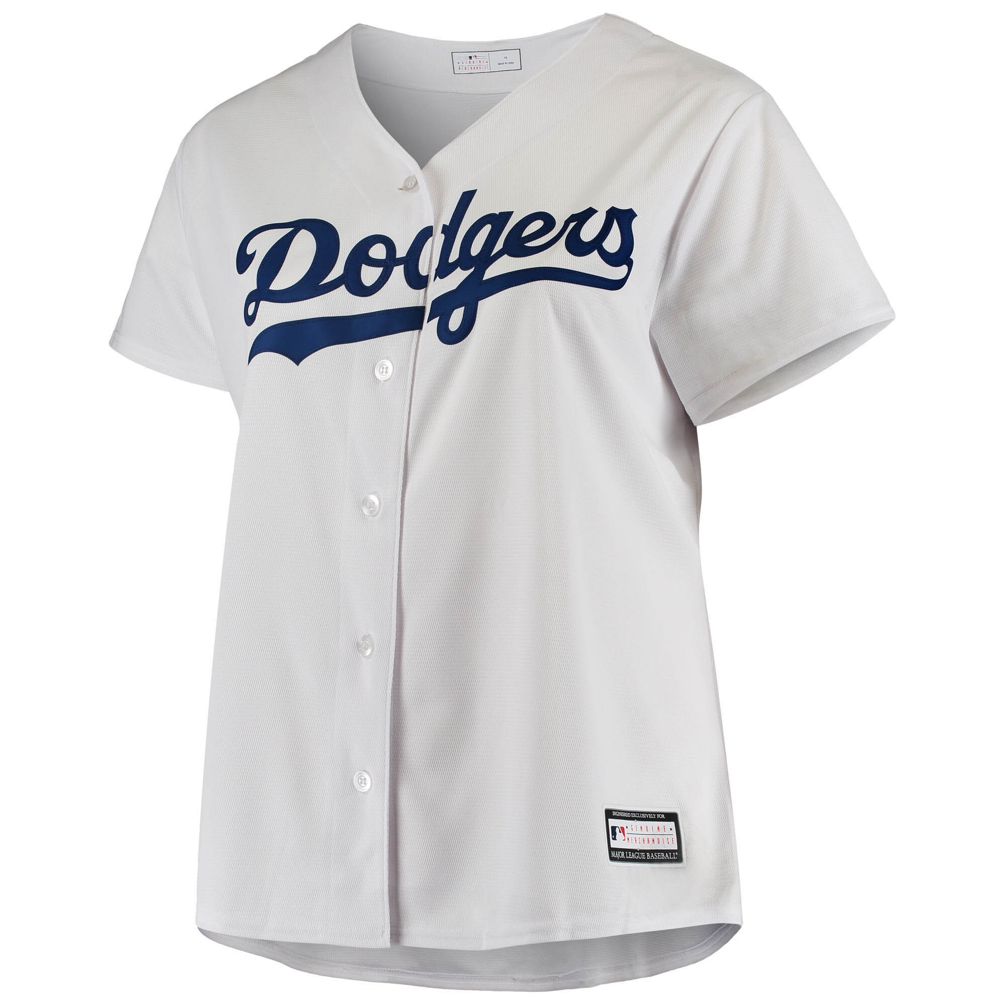 Los Angeles Dodgers Women's Plus Size Sanitized Replica Team Jersey - White - vstockx