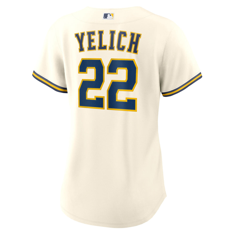 Women's Milwaukee Brewers Christian Yelich Home Player Jersey - Cream - vstockx