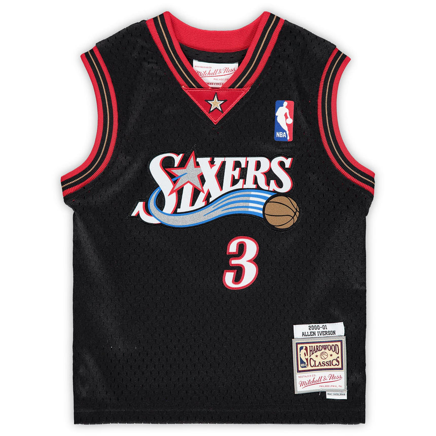 Allen Iverson Philadelphia 76ers Mitchell & Ness Preschool 2000-2001 Hardwood Classics Player Jersey - Black - vstockx