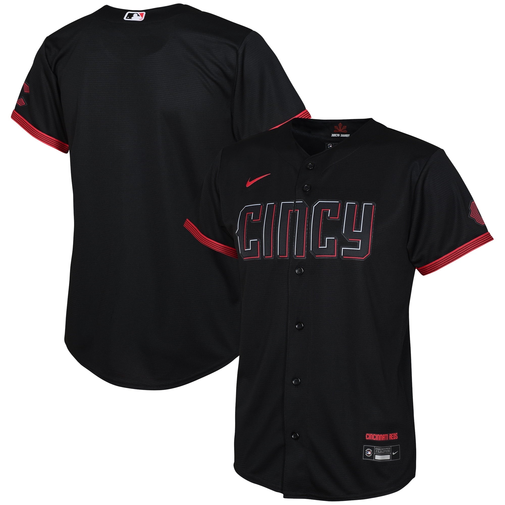 Toddler Nike Black Cincinnati Reds 2023 City Connect Replica Jersey - vstockx
