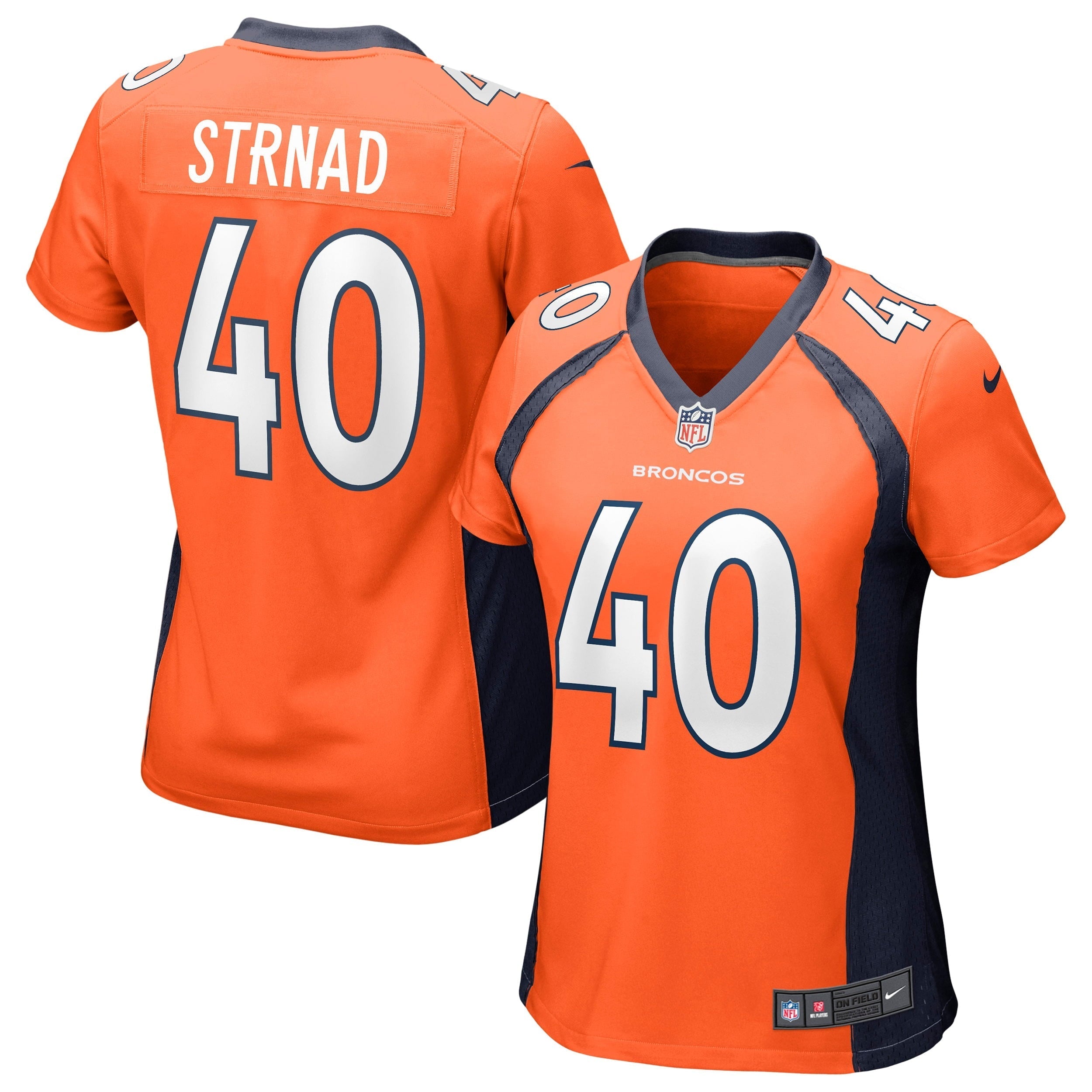 Women's Nike Justin Strnad Orange Denver Broncos Game Jersey - vstockx