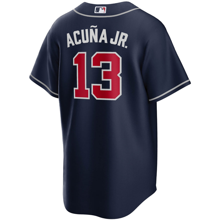 Men's Atlanta Braves Ronald Acuna Jr. Navy Alternate Replica Player Name Jersey - vstockx