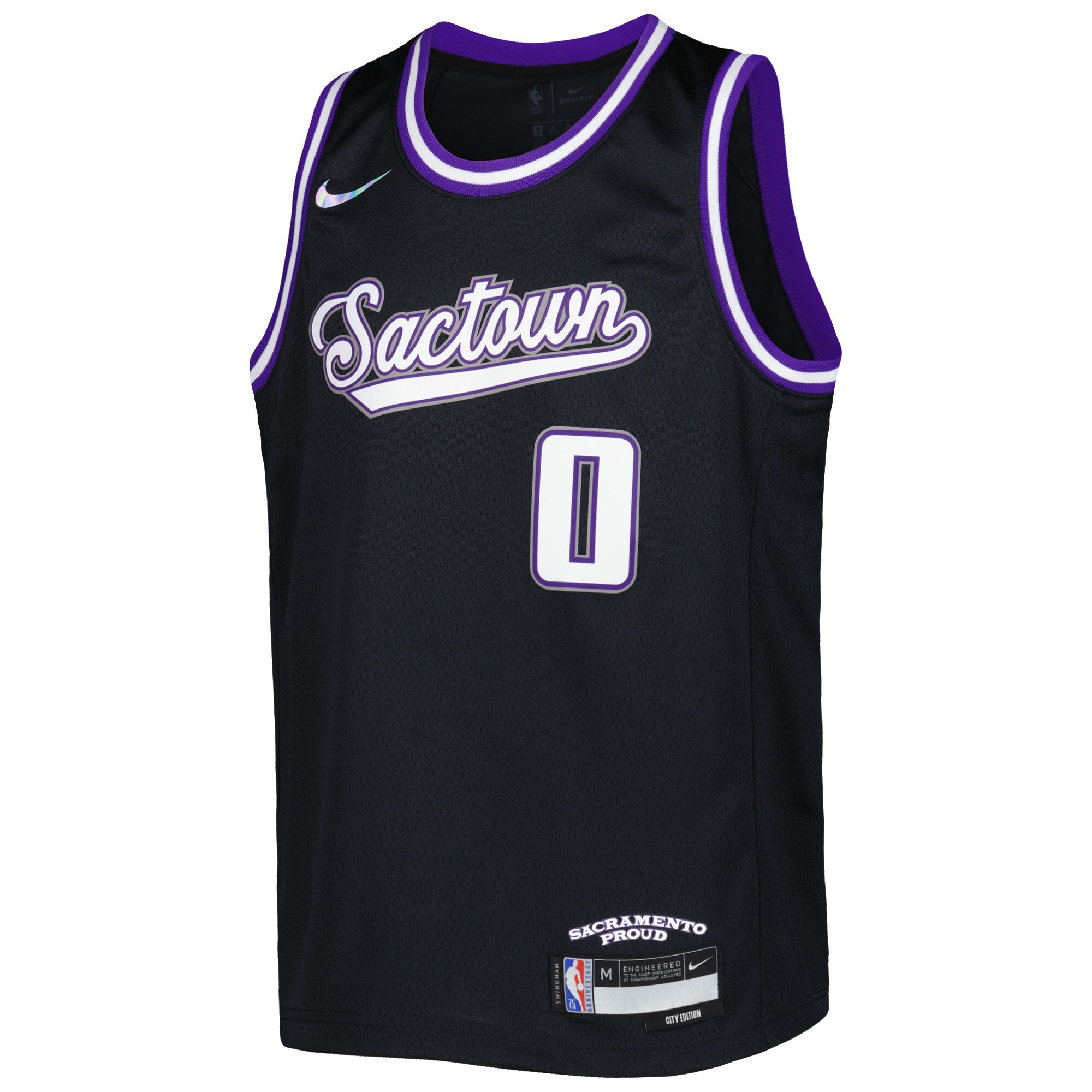 Tyrese Haliburton Sacramento Kings Nike Youth 2021/22 Swingman Jersey - City Edition - Black - vstockx