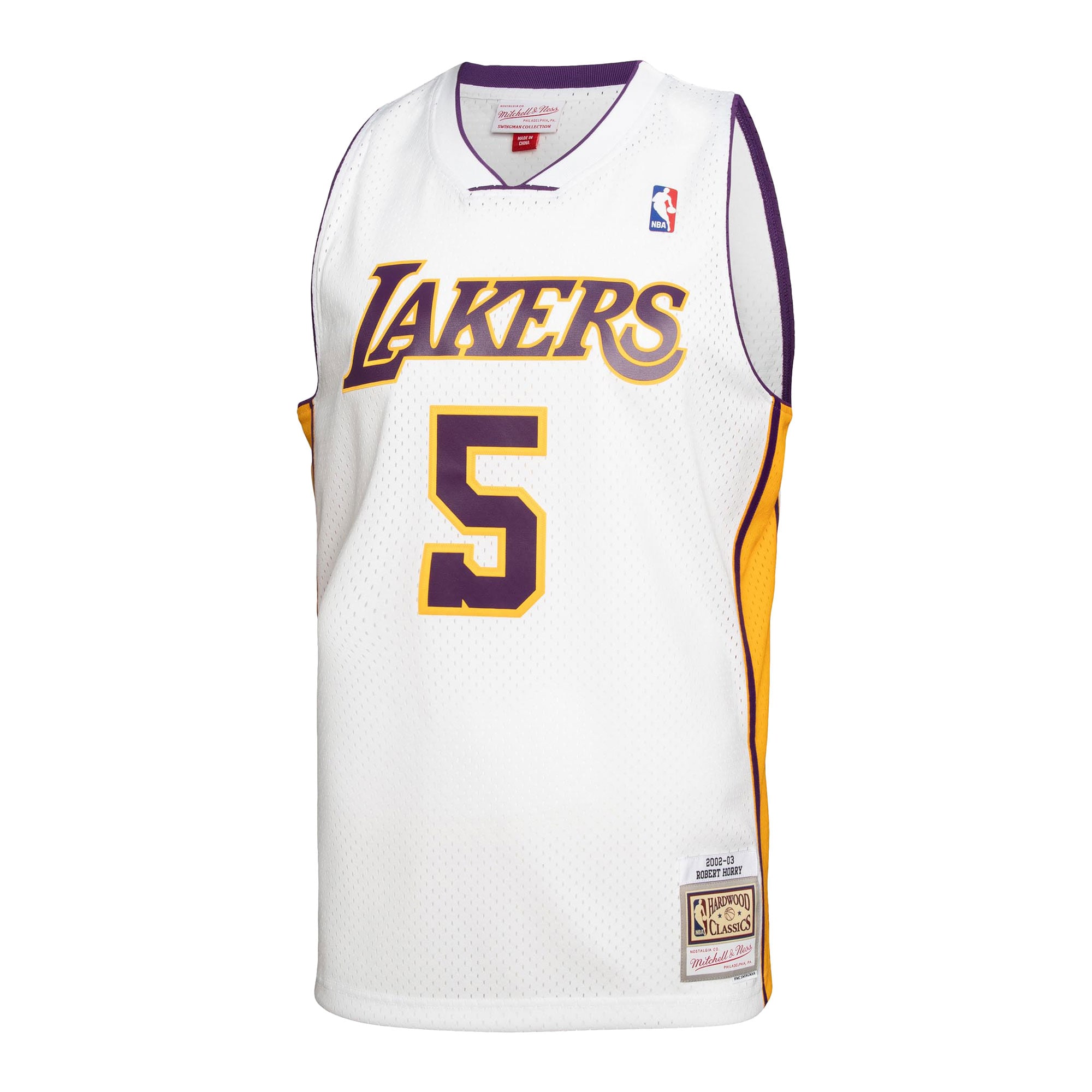 Robert Horry Los Angeles Lakers Mitchell & Ness 2001/02 Hardwood Classics Swingman Jersey - White - vstockx